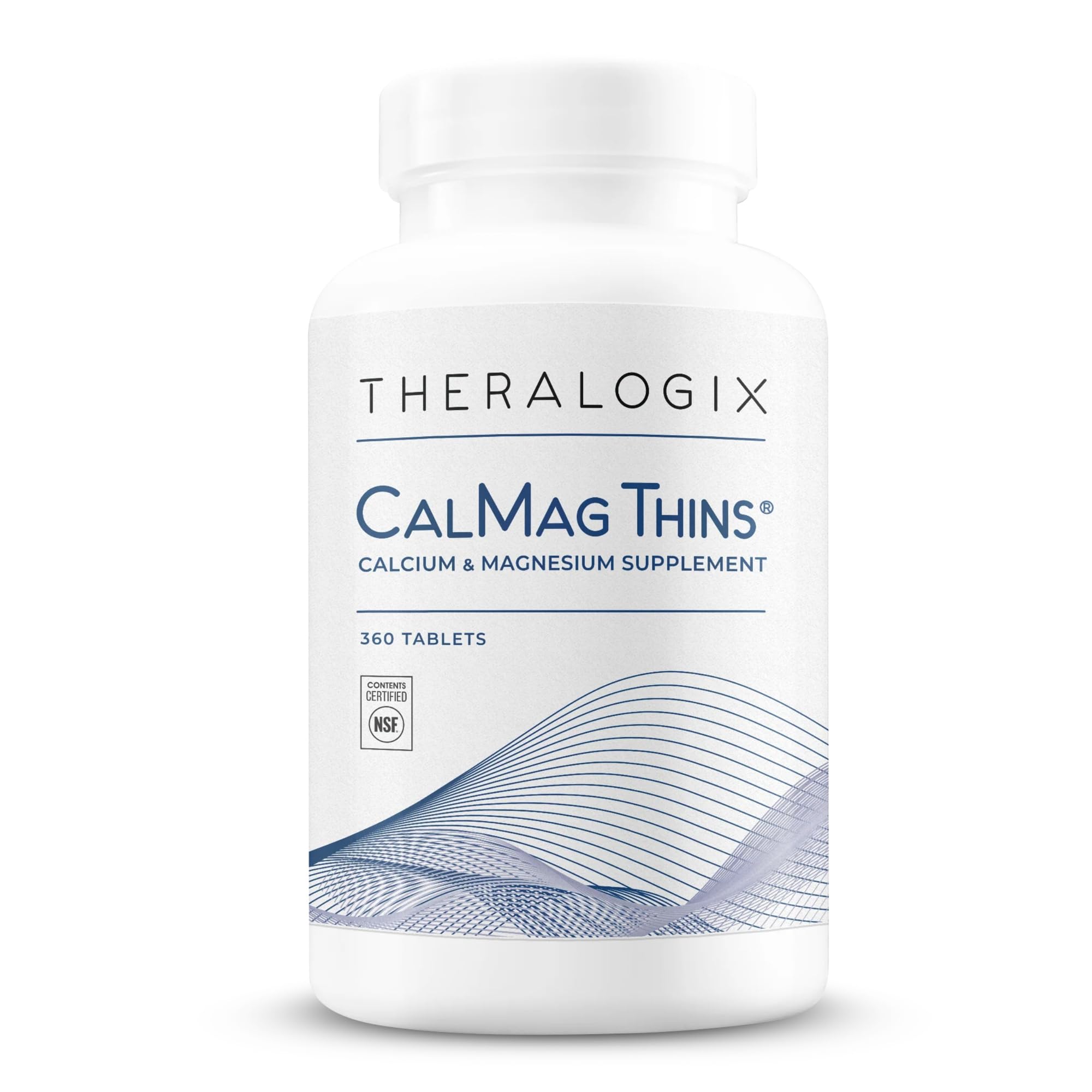 CalMag Thins Calcium & Magnesium Supplement - Bone Support Supplement for Women & Men - Contains 200 mg of Calcium and 50 mg of Magnesium - NSF Certified - 360 Tablets