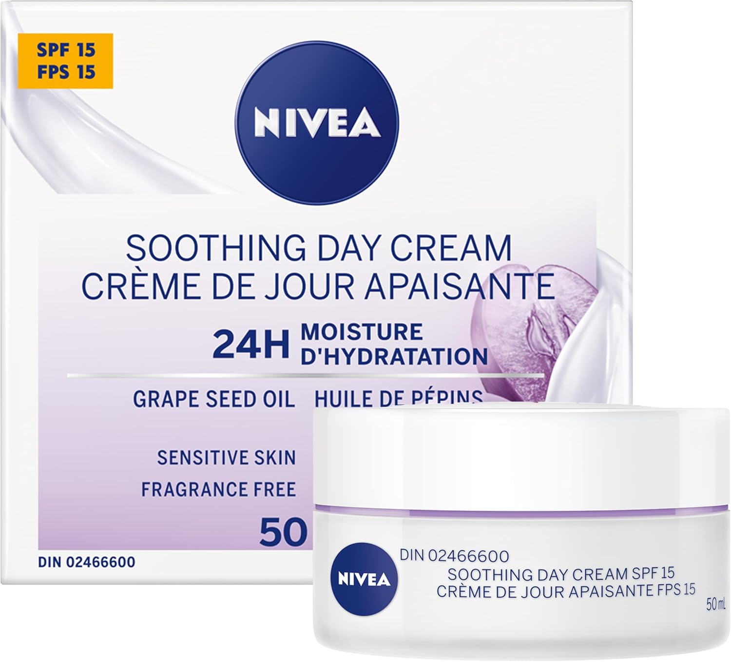 NIVEA Soothing Day Cream with SPF 15, 24H Moisture, 50ml Day Cream