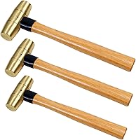 Vista 17 de WEDO Martillo de latón de 16 onzas, martillo de mazo de latón macizo con mango de madera, cabeza de doble cara, longitud de 12 pulgadas (11.811 in)