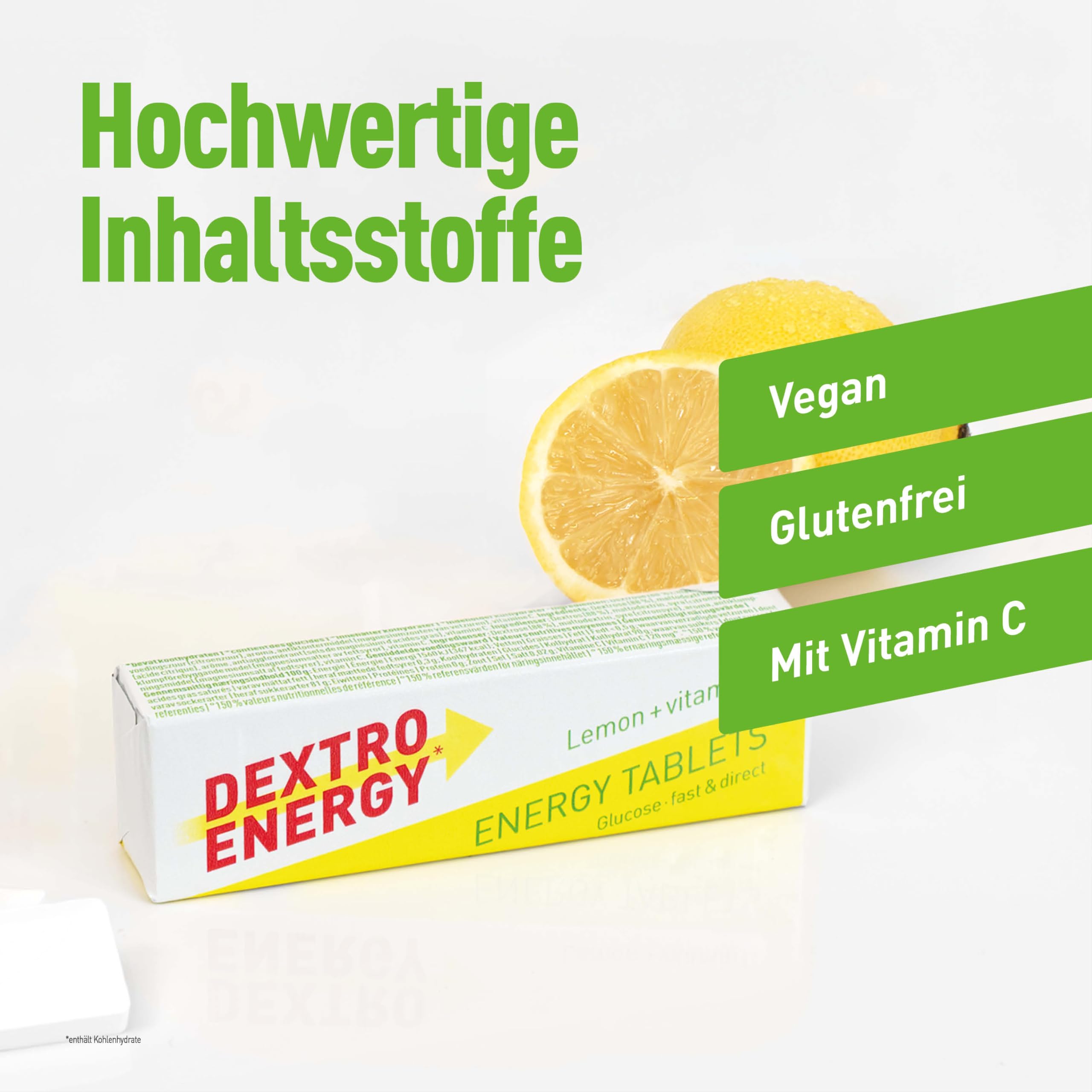 Dextro Energy Sticks Lemon + Vitamin C - 24x46g (24er Pack) - Glucose Tablets mit praktischer Verpackung