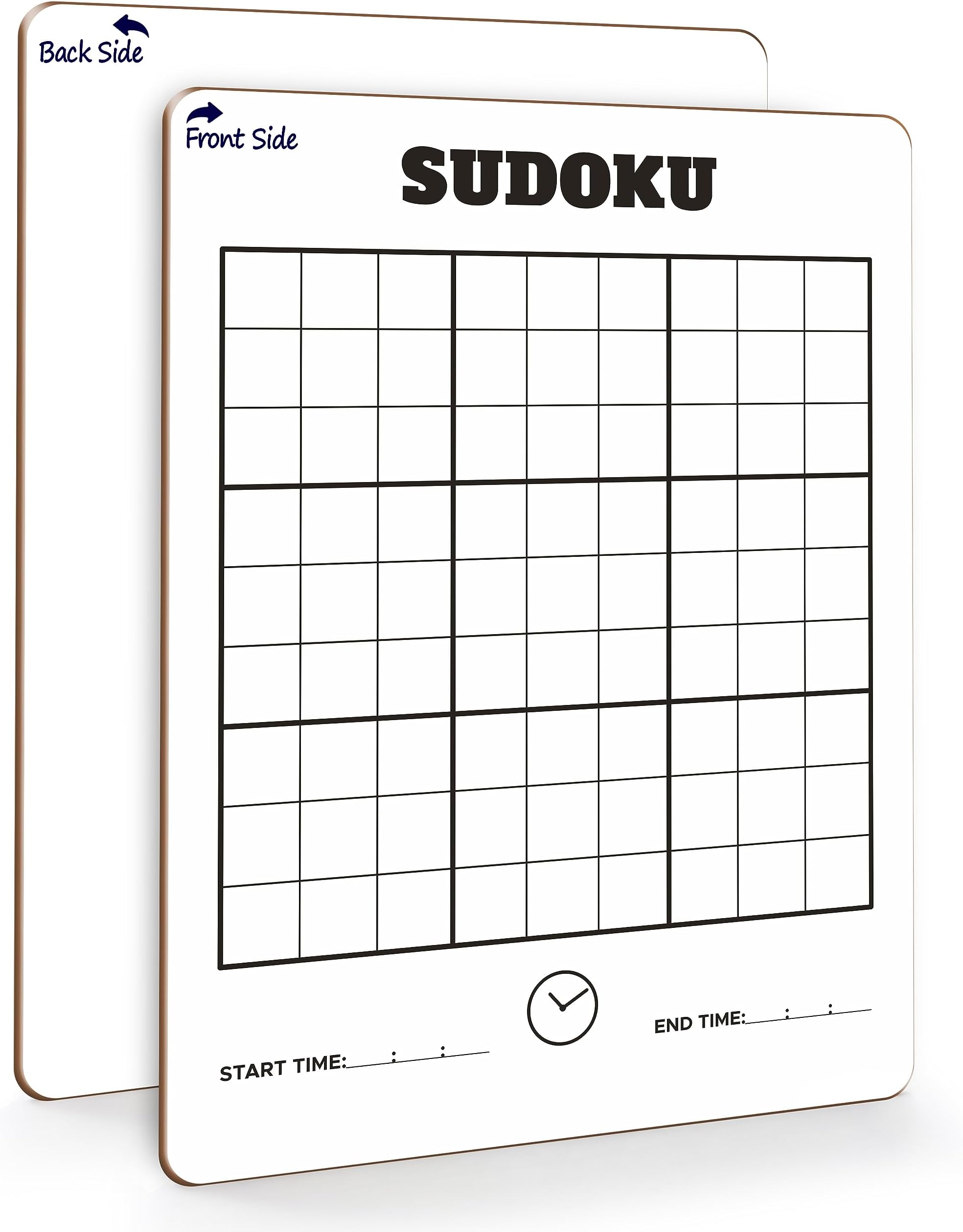 SCRIBBLEDO Dry Erase Sudoku for Kids Sudoku Puzzles for Adults All Ages 9”x12” White Board Easy Hard Sudoku Math Educational Game Whiteboard