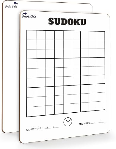 SCRIBBLEDO Sudoku de borrado en seco para niños, rompecabezas de Sudoku para adultos de todas las edades de 9 x 12 pulgadas, pizarra blanca fácil y