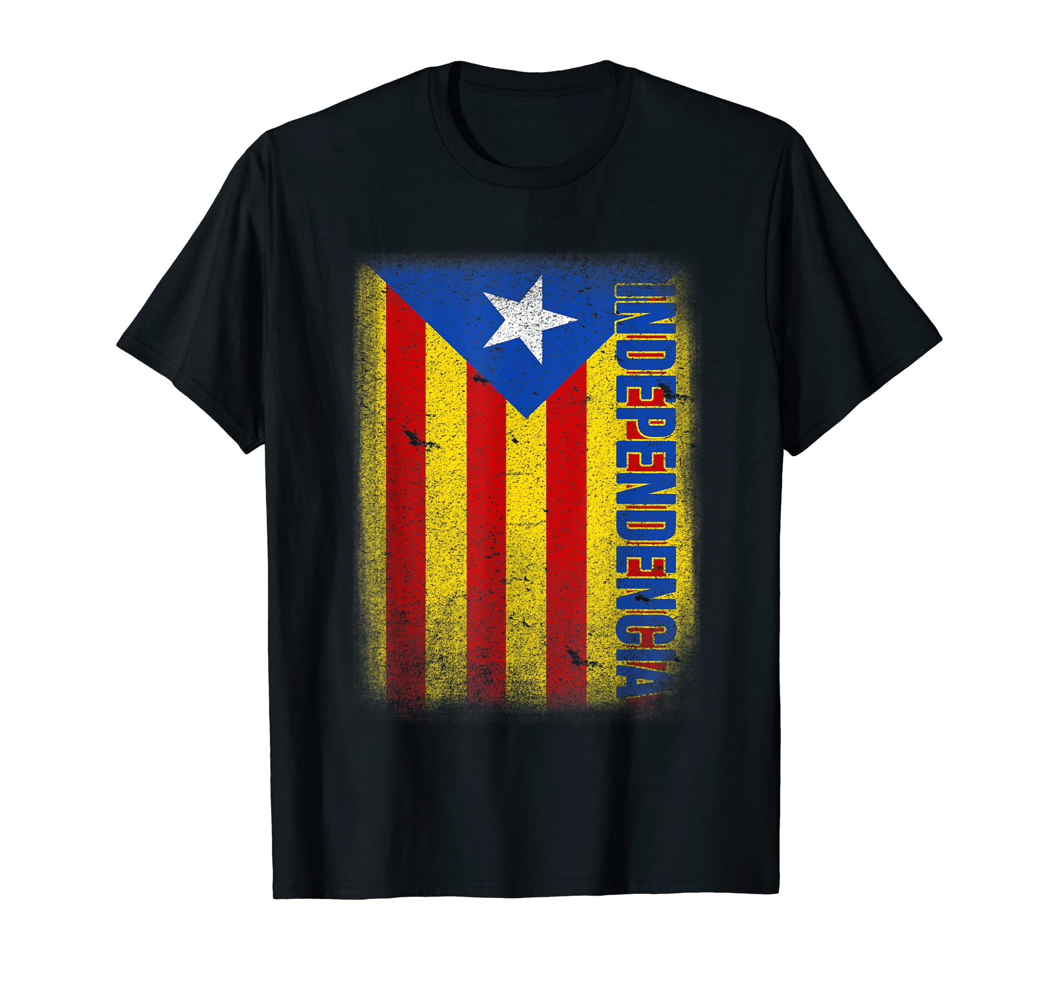 T-Shirt Uomo Catalogna Estelada - Manica Corta - 100% Cotone Pettinato - Prodotta In Catalogna - 4