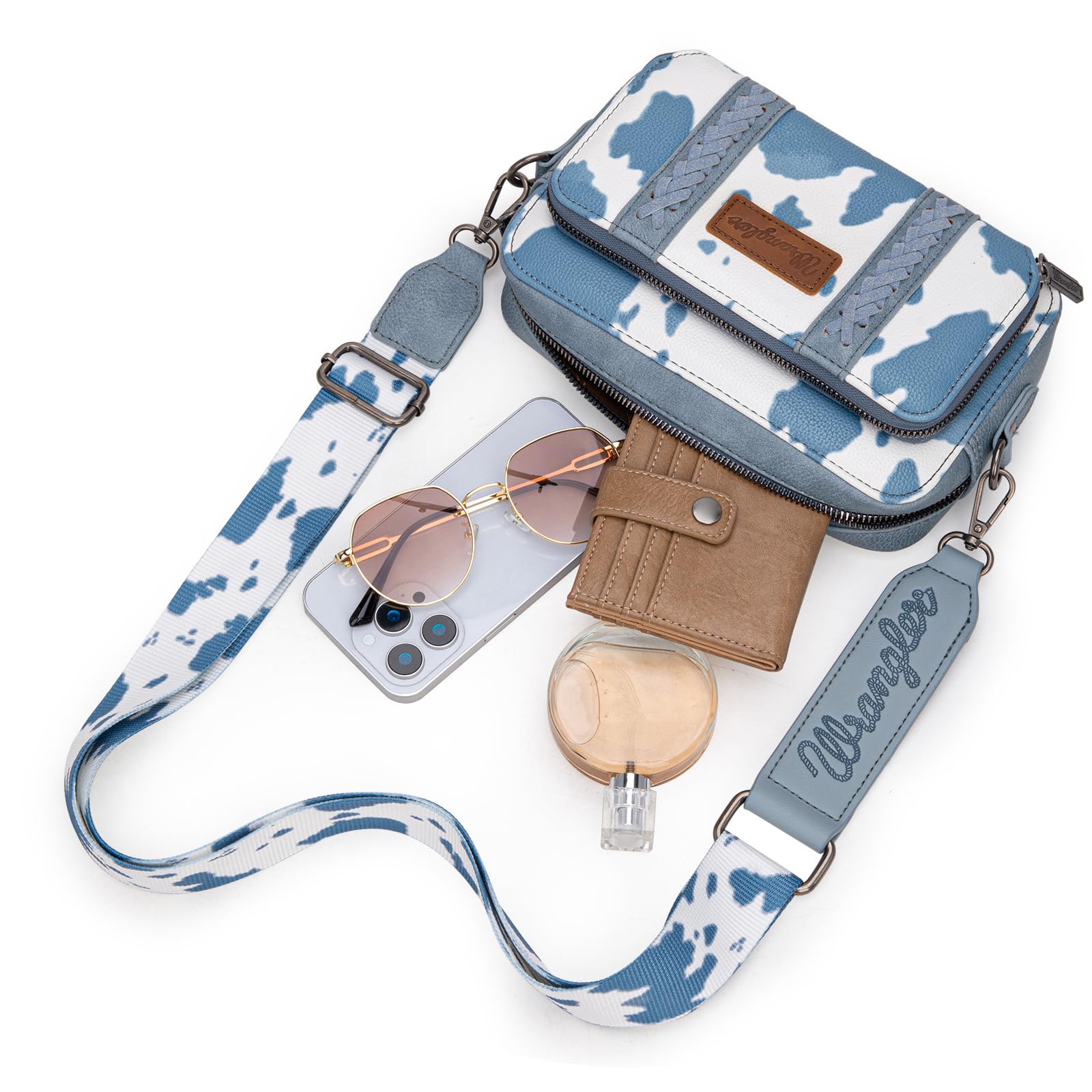 Wrangler - Bolso cruzado para mujer, estilo vaquero, con correa para guitarra