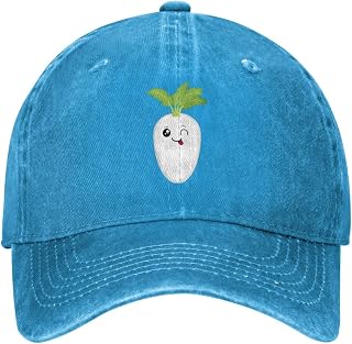 White Radish Baseball Cap for Men Women Hat Adjustable Vintage Cotton Dad Caps