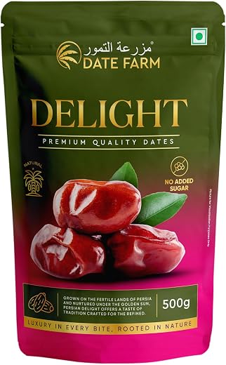 Date Farm Premium Dates| 100% Natural Khajur| No Added Sugar| Boosts immunity- Dry Dates (500 g)