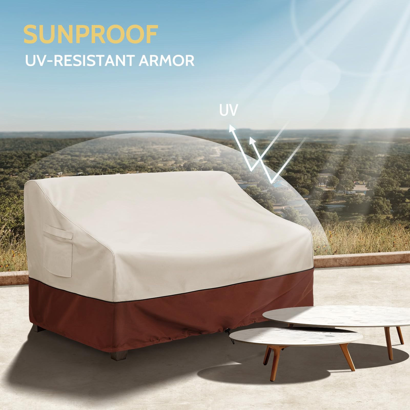 COSFLY Fundas de sofá para exteriores para muebles de patio, exteriores, impermeables, resistentes, se adapta a hasta 78 pulgadas de ancho x 38 pulgadas de profundidad x 29 pulgadas de alto