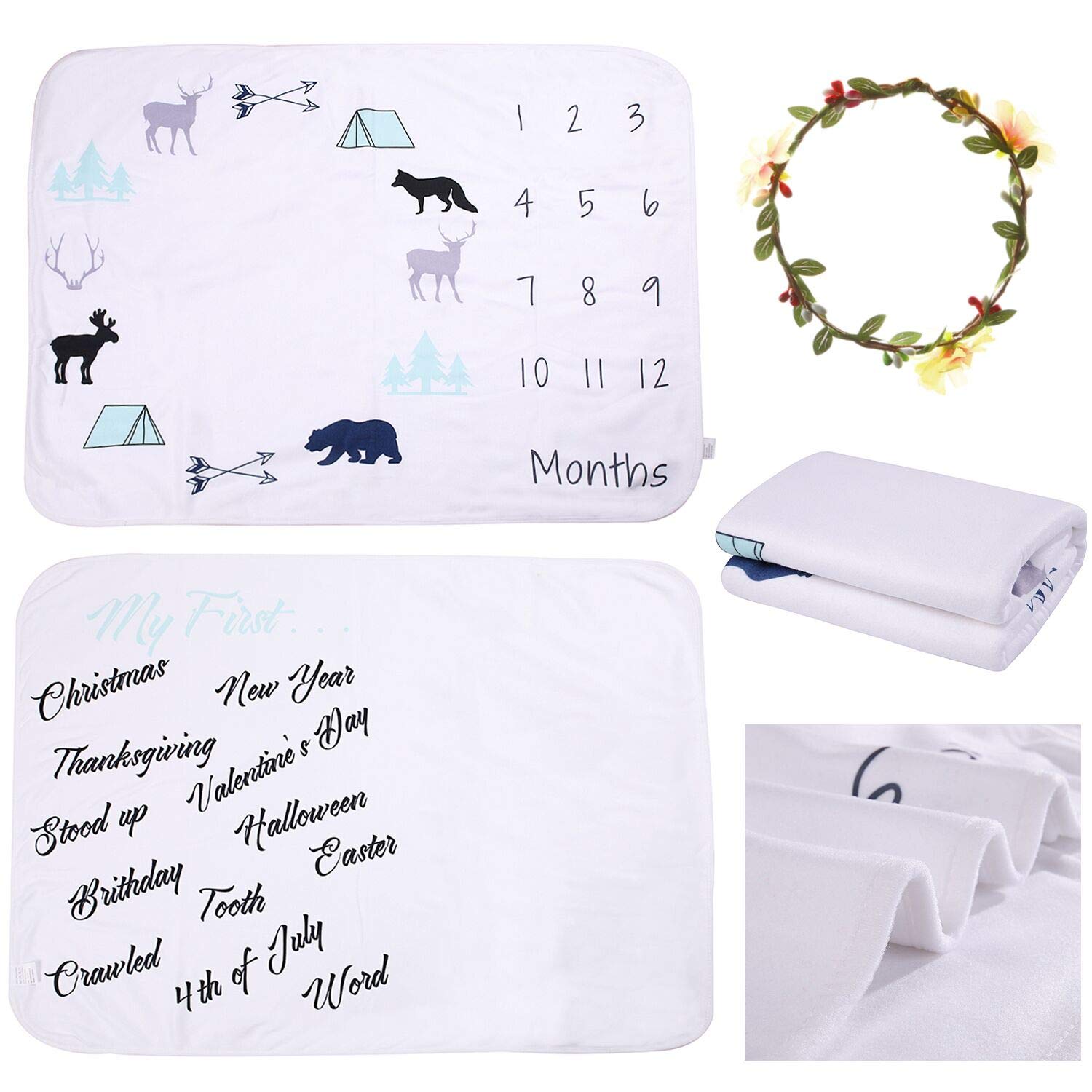 XNX Baby Milestone Blanket Baby Monthly Blanket Newborn Photography