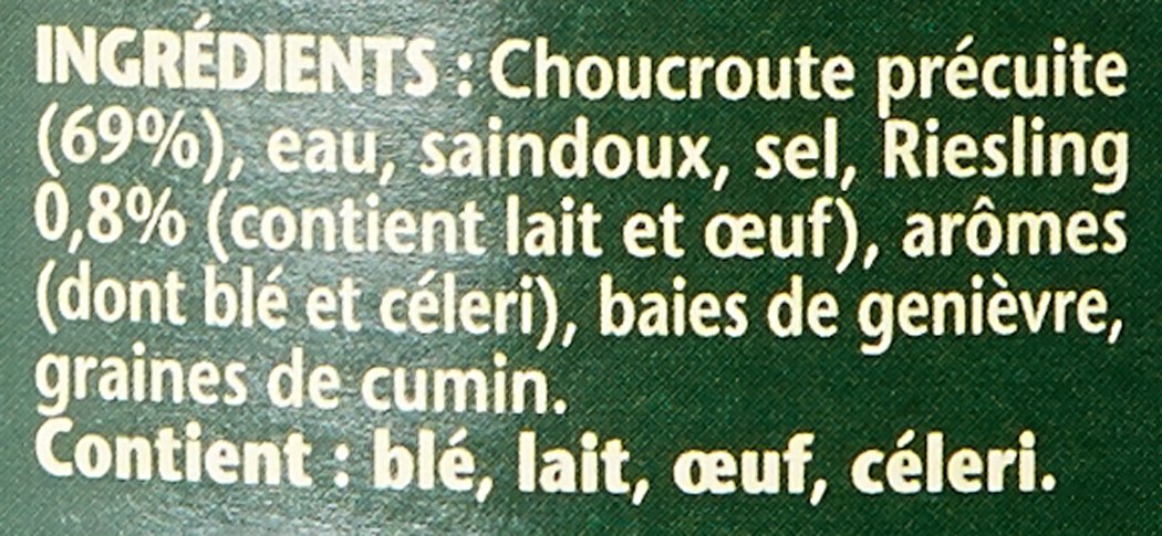 William Saurin Choucroute Cuisinée au Riesling 810 g