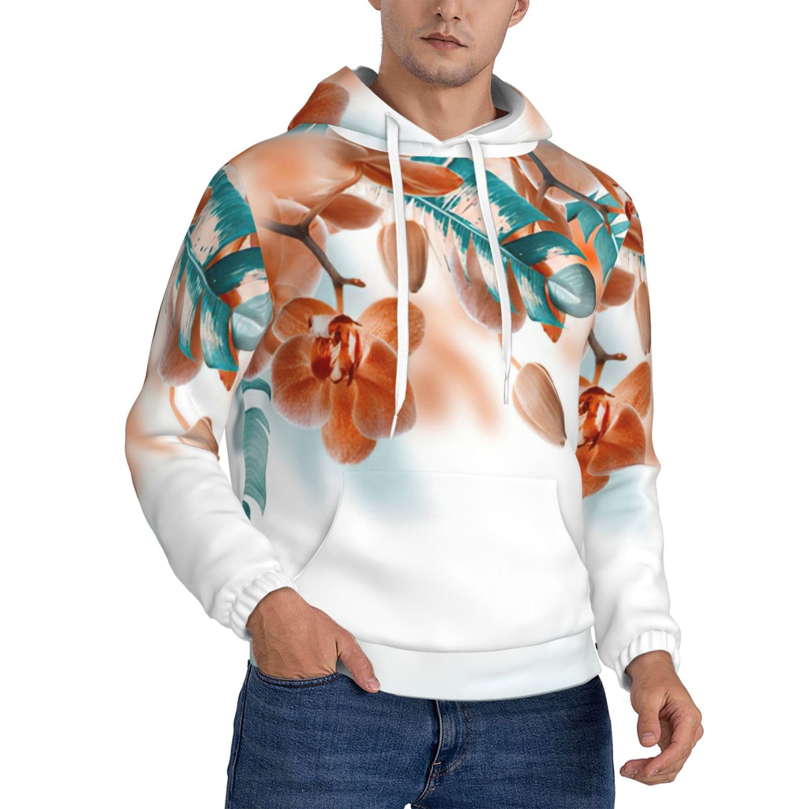 Sweat à capuche homme de qualité supérieure à motif orchidée - 7