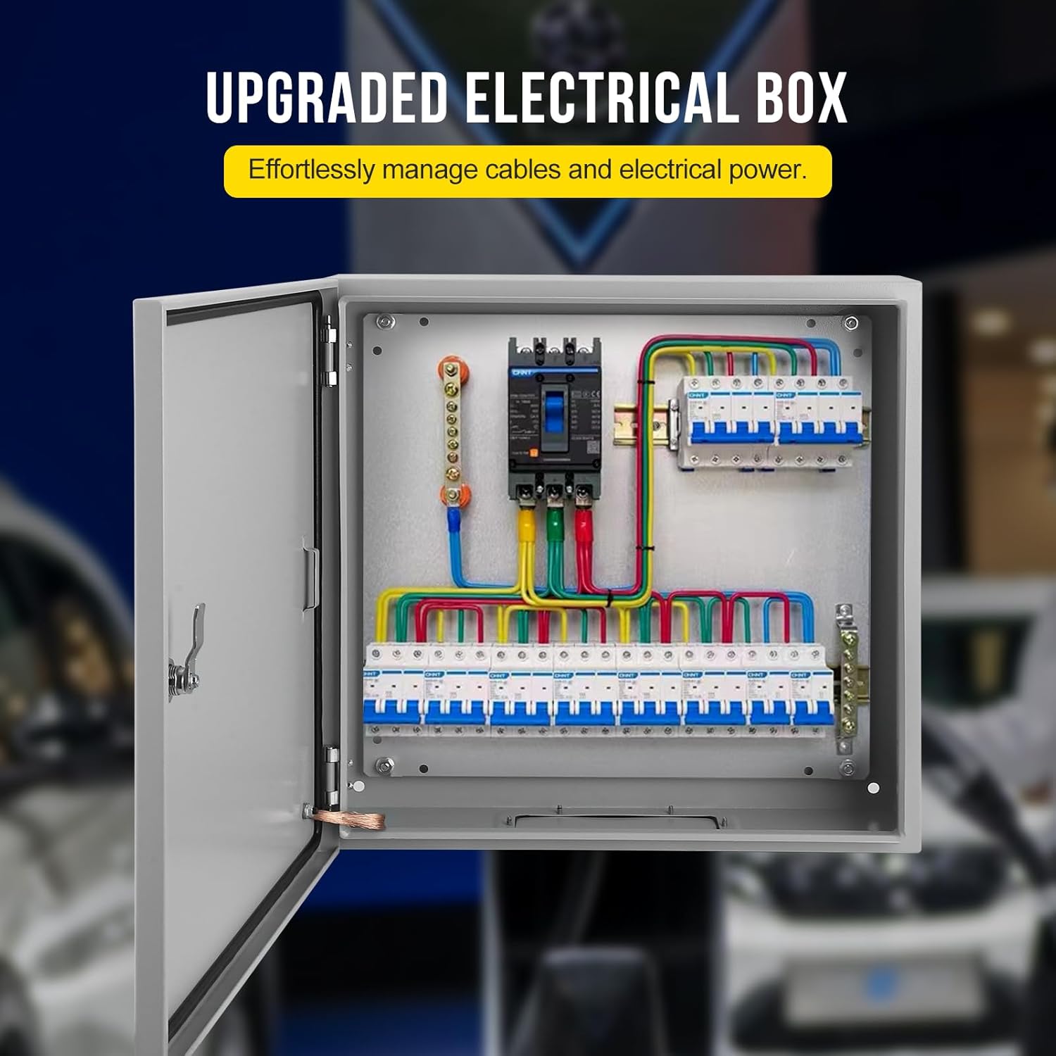 Project Boxes for Electronics, Outdoor Waterproof Electrical Box with Lock & Mounting Plate, Electrical Enclosure Protection Boxes for Power Project, Breakers, Power Distribution Block