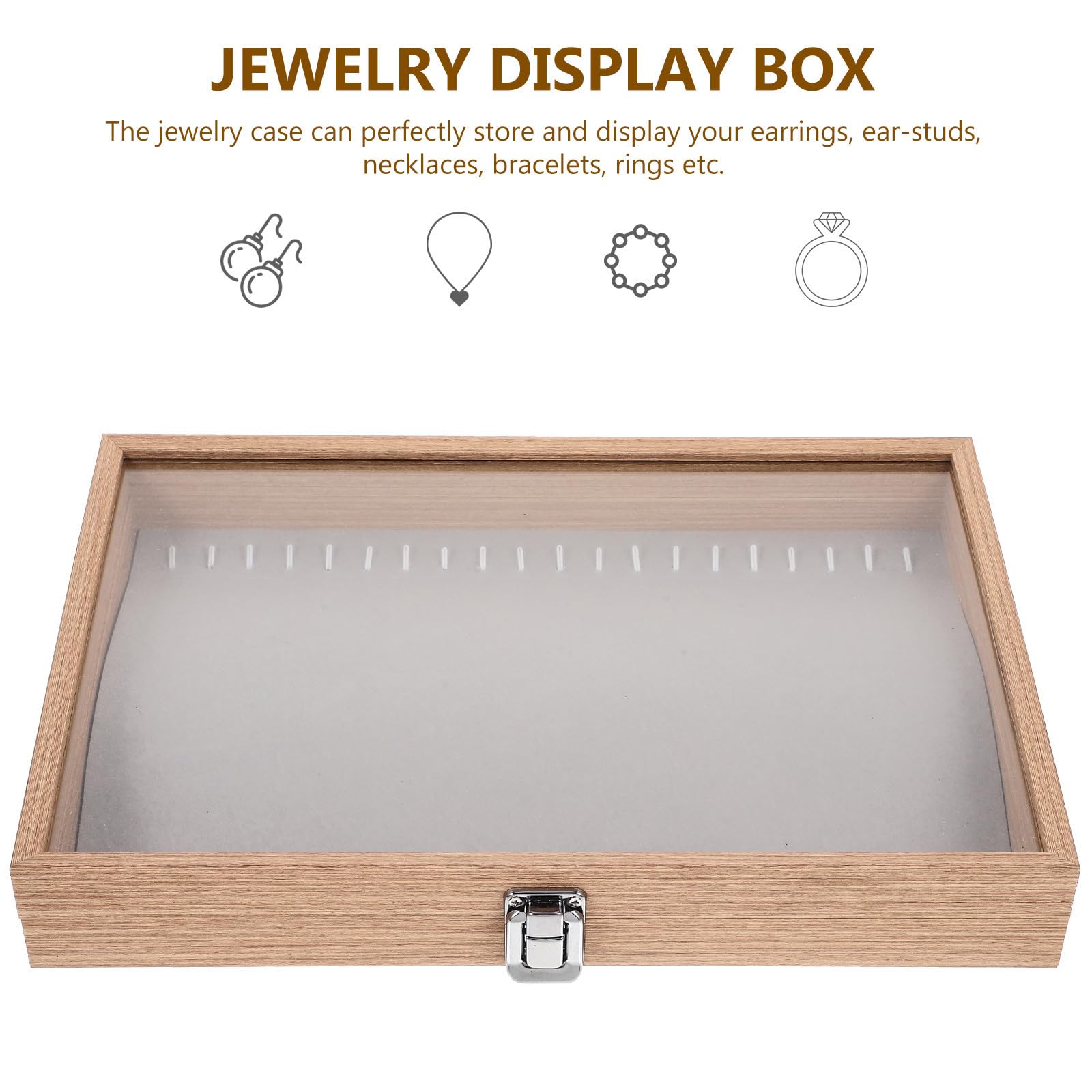 TEHAUX Madera Joyero 20 Compartimentos con Ventana Transparente, de Mesa