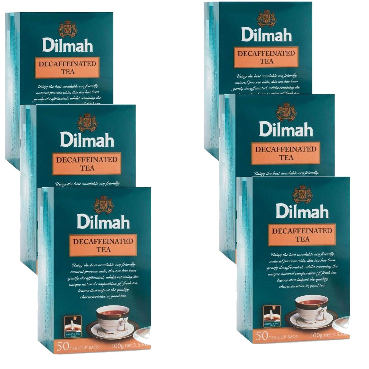 Buy Dilmah Decaffeinated Ceylon Black Tea 50 Tea Bags X 6 Pack Sri