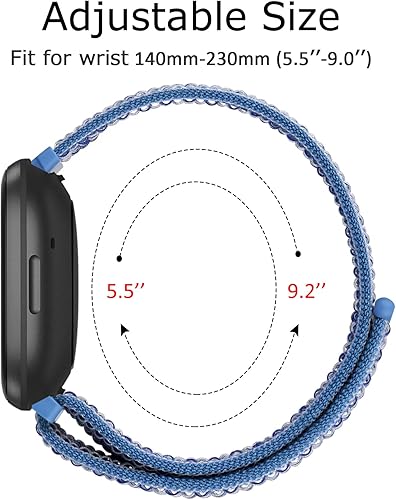 Miniatura 3 de Vancle Bandas de nailon para Fitbit Versa 4, Fitbit Sense 2, Fitbit Versa 3, bandas Fitbit Sense, correas de repuesto ajustables suaves y
