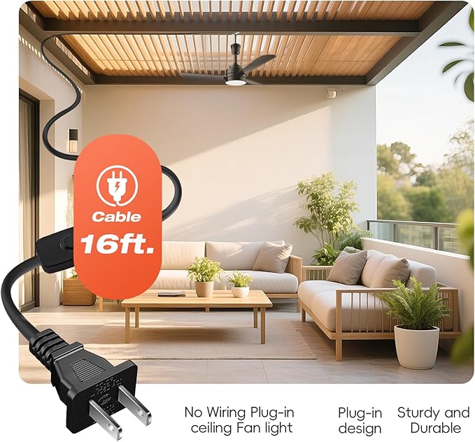 Ventilador de Techo 28" Con Luz LED y Control Remoto miniatura 5