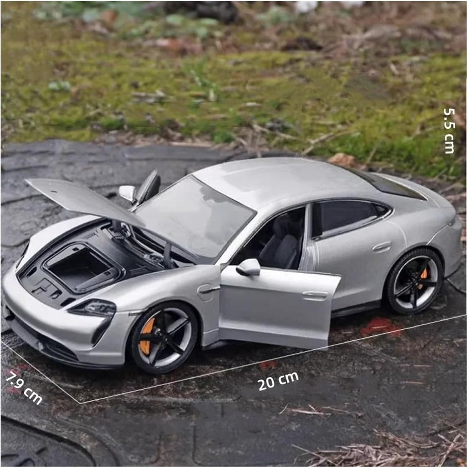 Scale car Model 1:24 for Taycan Turbo S Alloy Car Model Diecast Metal Sports Car Model Highly Restored Real Car Suitable for Display(White)