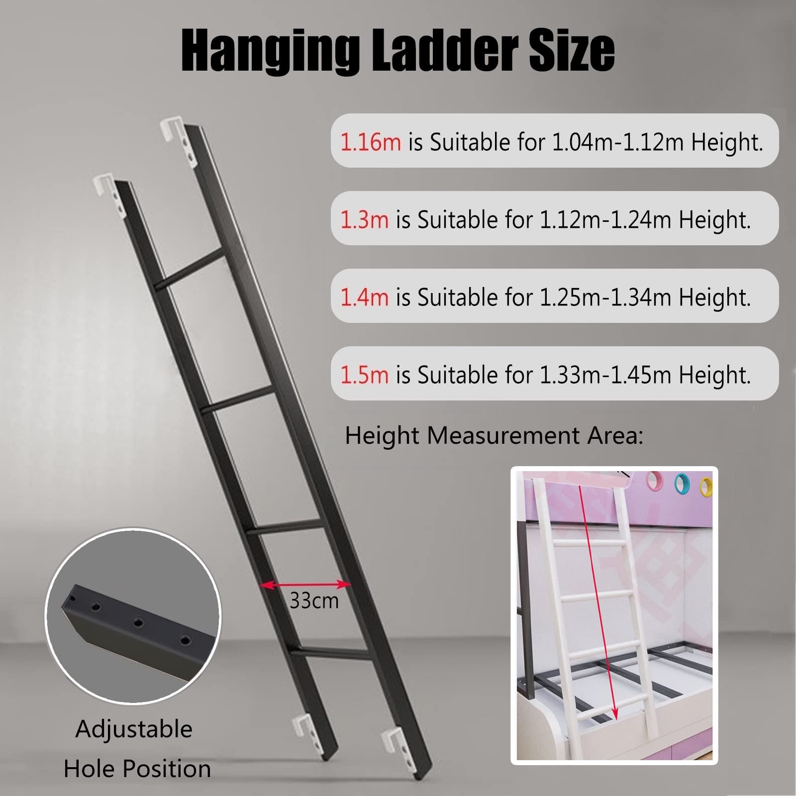 Scala a Castello Interna, Scala per Letto a Castello per Camper con Ganci/Hardware di Montaggio, Scala di Sicurezza per Salita di Sicurezza per Dormitorio Appartamento Loft per Scuole in Met