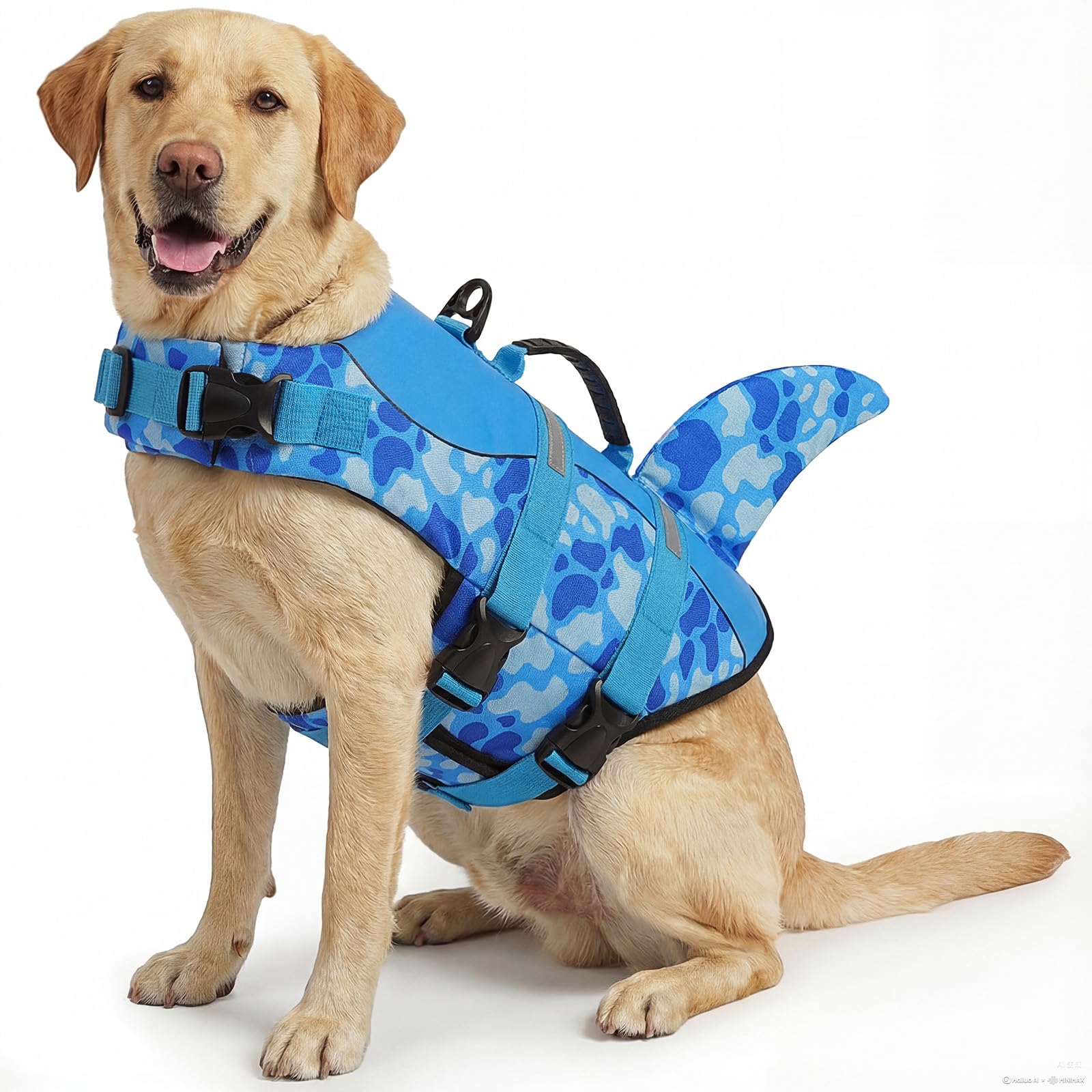 ASENKU Dog Life Jacket - Pet Safety Vest for Swimming & Boating, Shark Life Jacket with Floatation, Dog Lifesavers Swimsuits for Small Medium Large