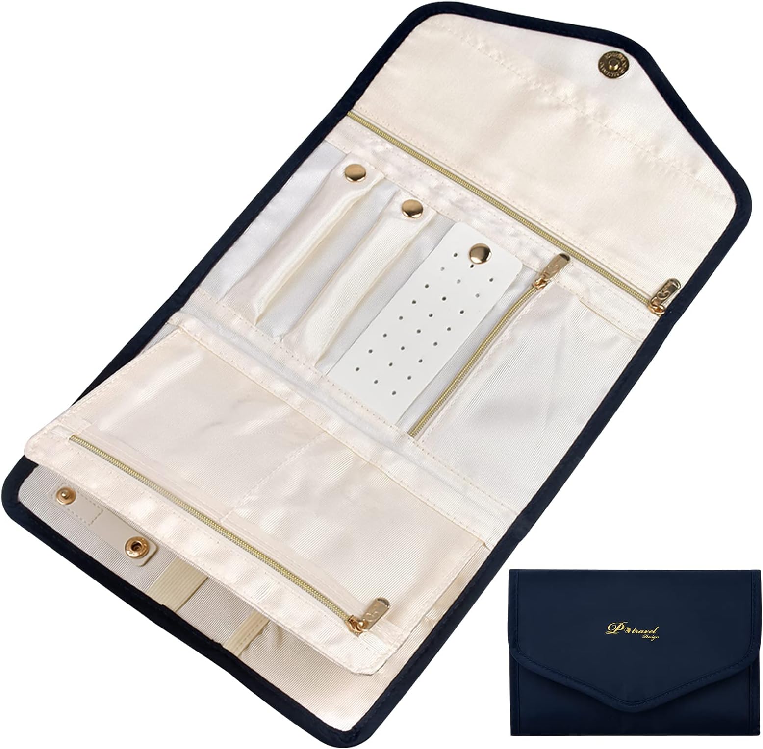 igadgitz home U7253 Foldable Travel Jewellery Organiser, Jewellery Bag