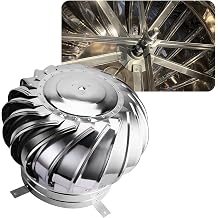 Chimney Spinner Cowl Roof Ventilator, Mute Roof Flue Vent Easy to Install Rainproof Chimney Spinner Cowl, Thickened 304 Stainless Steel Swivel Cap for Chimneys Exhausts, Roof Dome Drain
