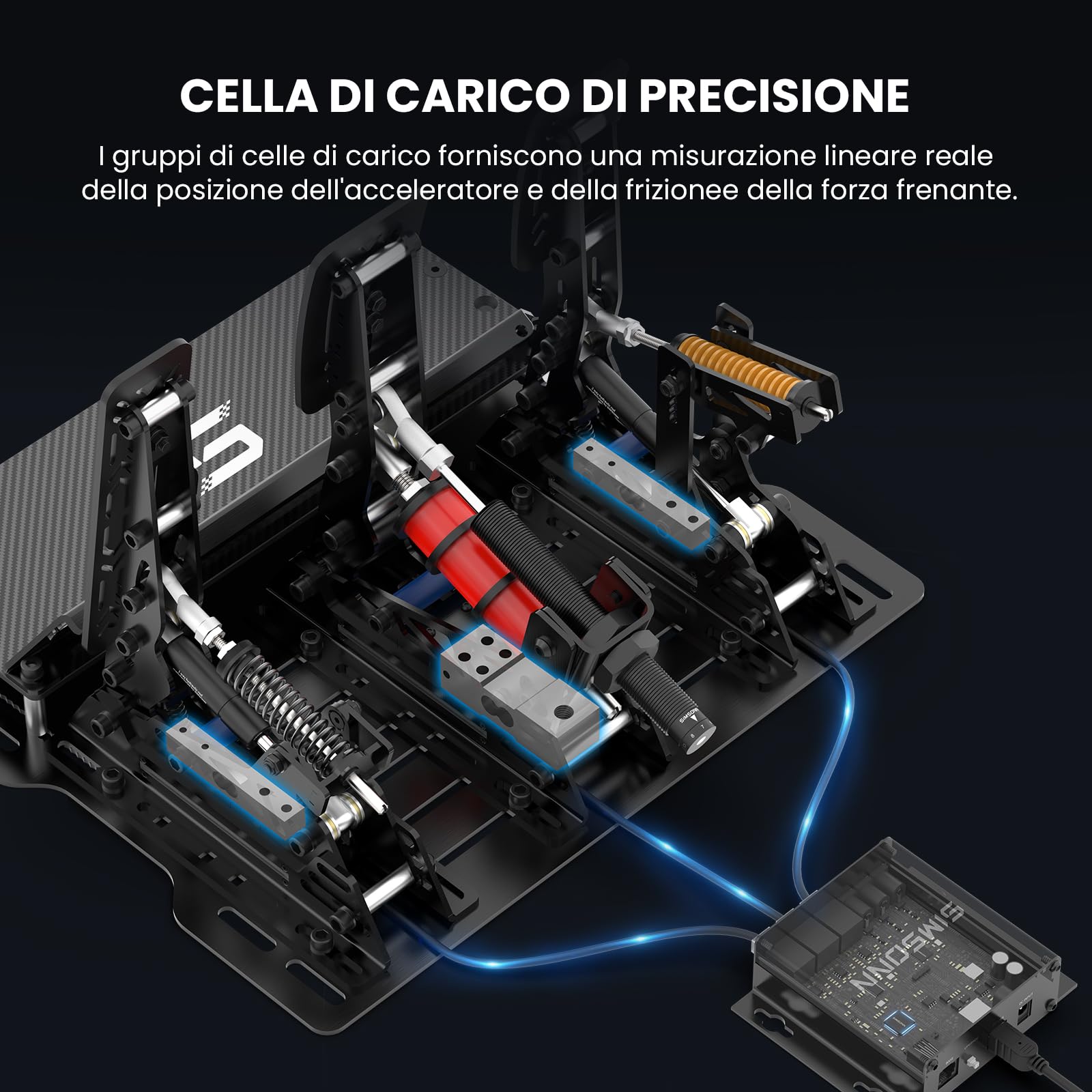 SIMSONN PRO X Pedali da corsa Ultra Sim Pedali per murino di corsen Cella di muratura per PC colata continua che opera per tico aptico (PRO X ULTRA P3-H3)