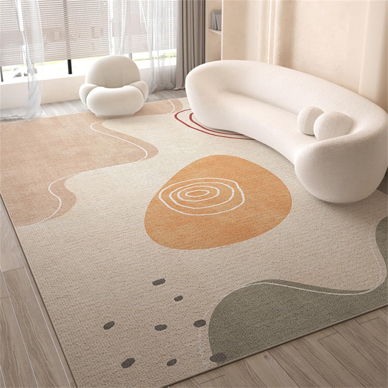 DJHWWDVery Large Rugs Living Room Rug Dirty And Easy To Clean Home Sofa Coffee Table Blanket Yellow Geometric Thin Rug 180X280cm