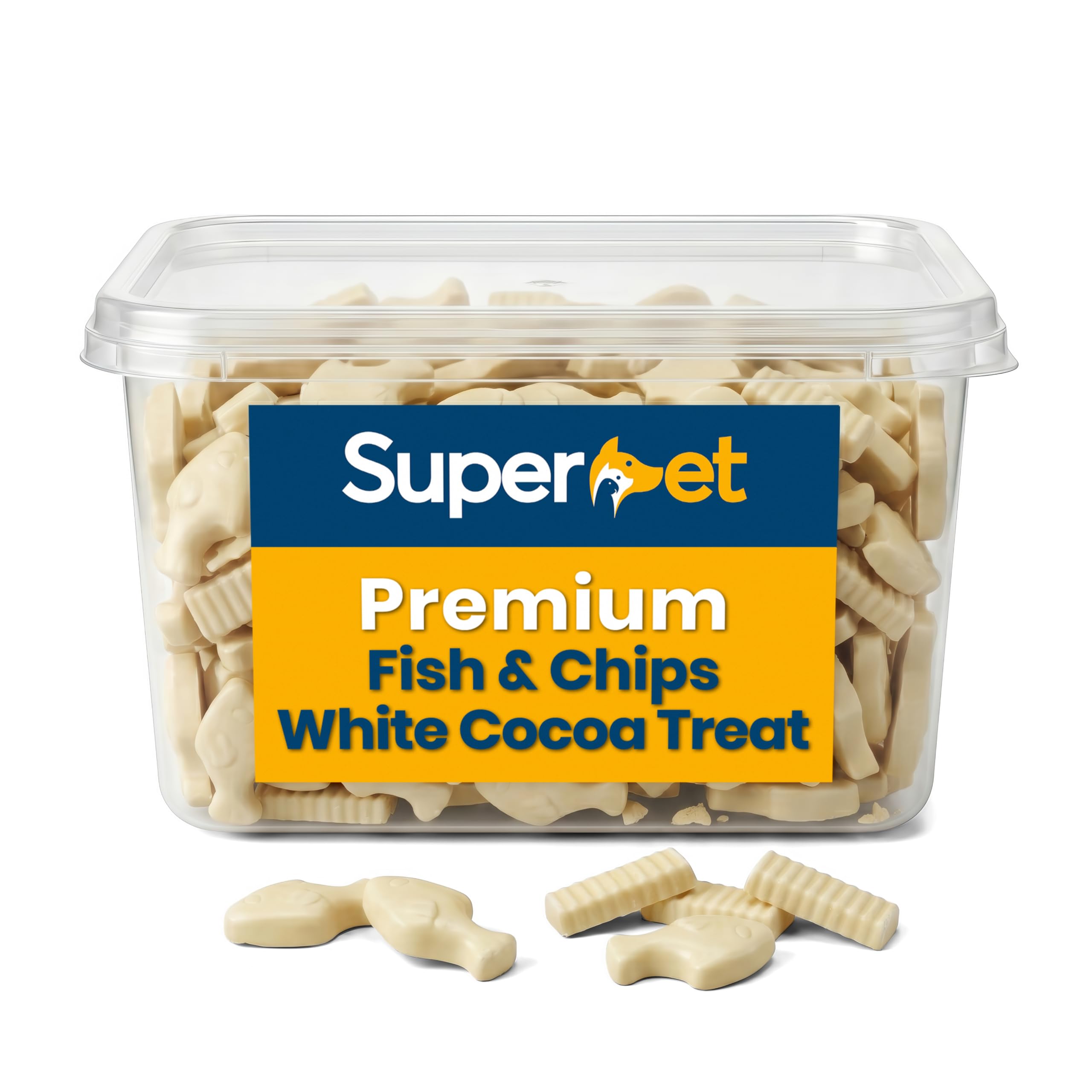 Superpet Premium Natural Dog Treats, White Fish and Chips, Puppy Treats, Bite Sized Training Rewards, 100% Dog Safe, Easy to Handle & Portion (100g)