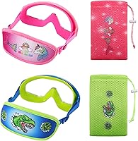 Vista 16 de Kids Swim Goggles Age 3-8, Toddler Goggles No Hair Pull,Child Swimming Mask Fabric Strap