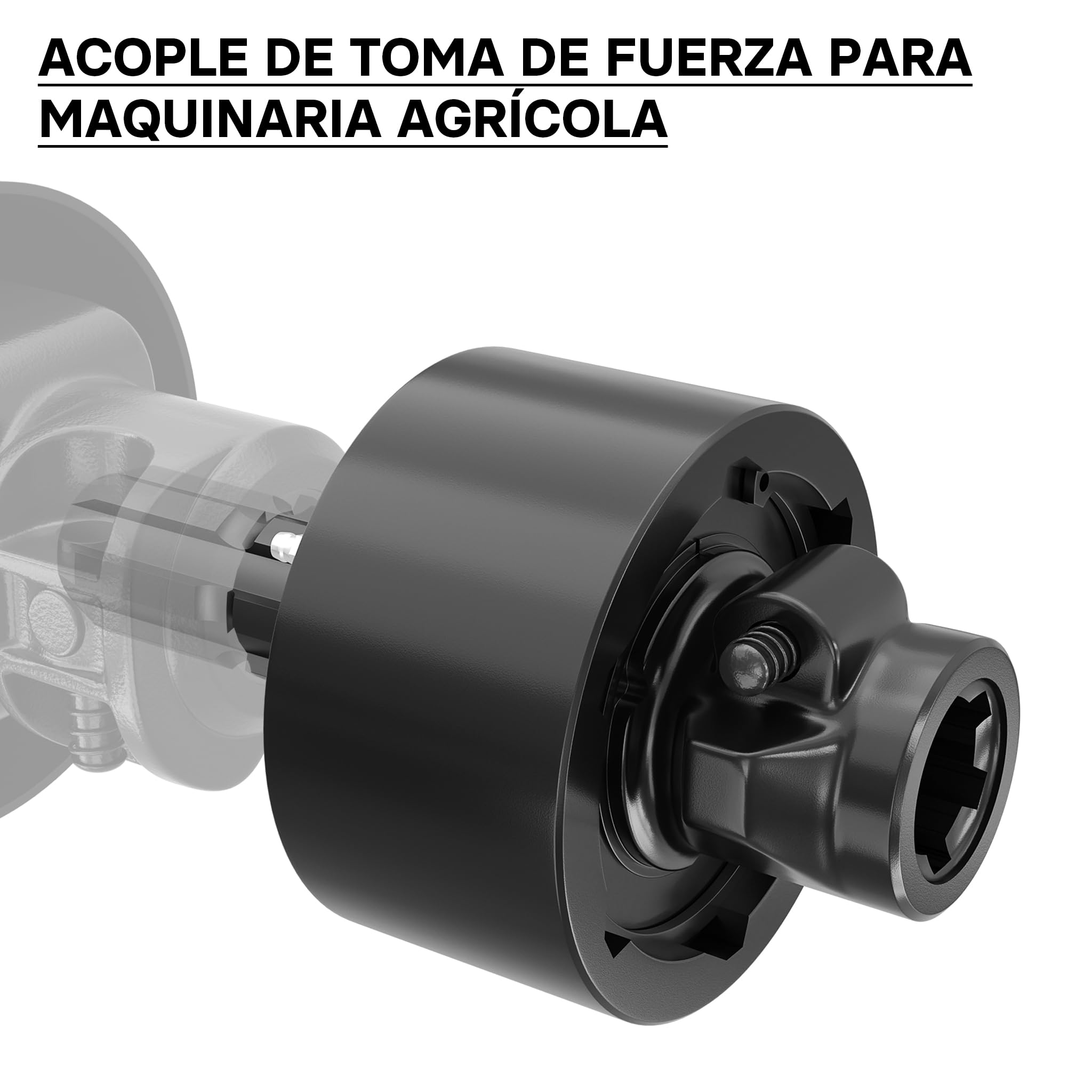 WilTec Acople Giratorio Toma de Fuerza 201mm 1 3/8" Macho Hembra, Eje multidentado 6 Dientes, máx. 2400Nm