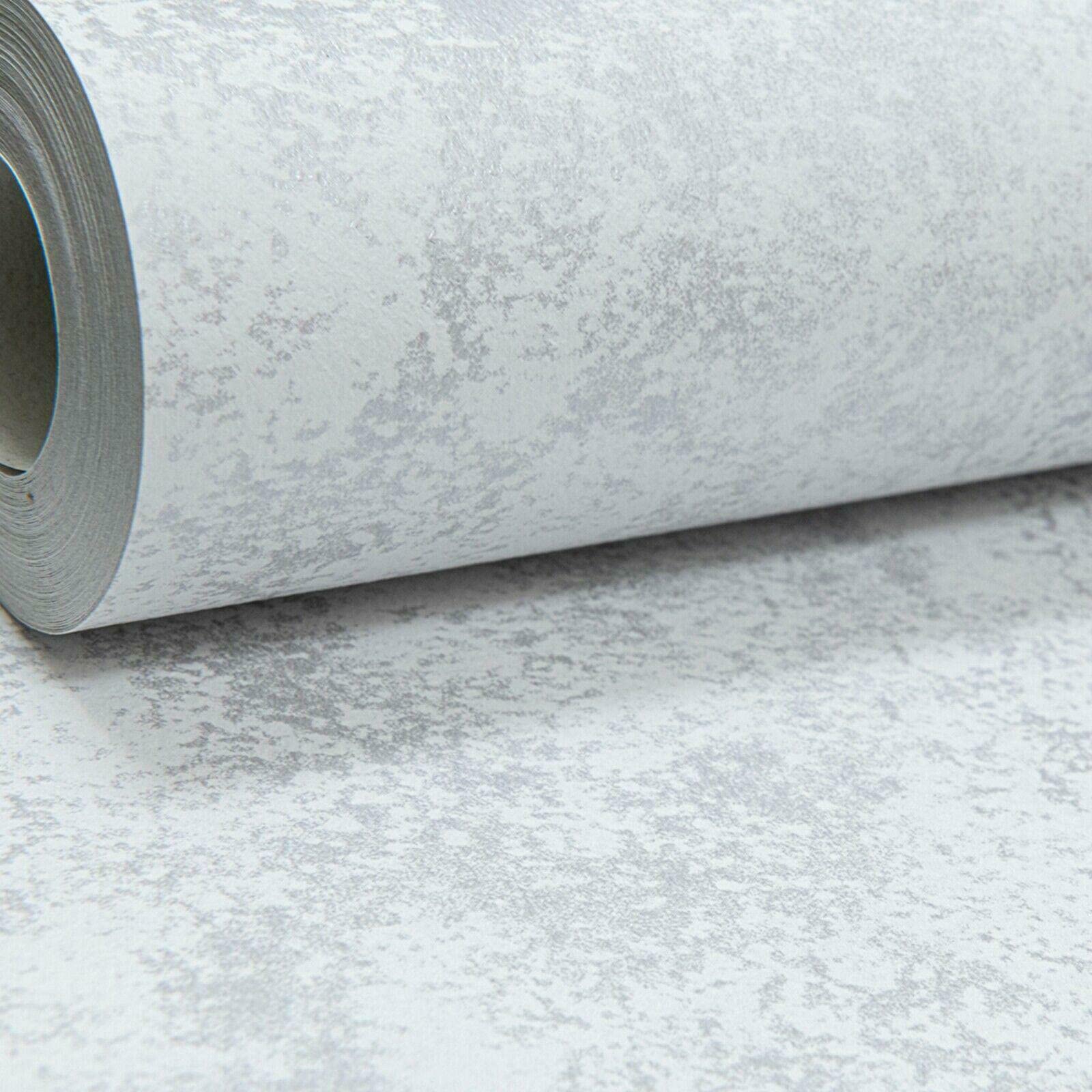 SOPHIE LAURENCE Easy Paste Plain Light Grey Concrete Wallpaper - Industrial Decor for Bedroom & Living Room
