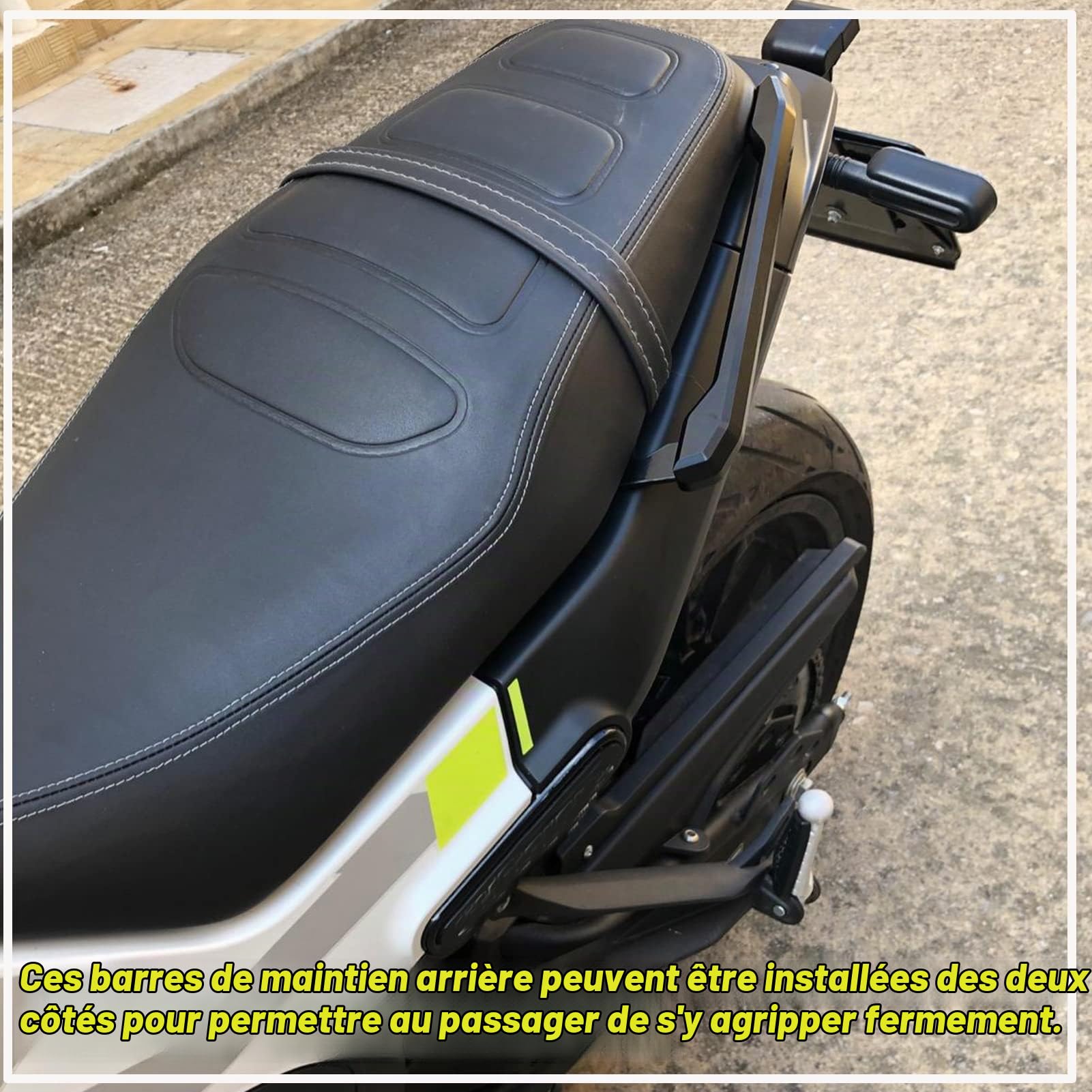 Poignée de Maintien arrière du Passager CNC Compatible avec Les pièces MT 09 FZ 09 MT09 FZ09 2013 2014 2015 2016 2017 2018 2019 2020 (Noir)