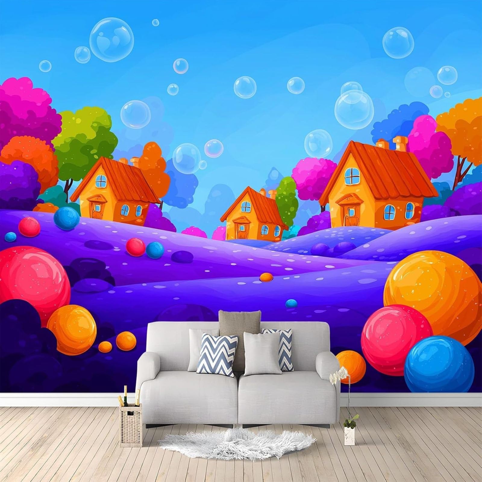 Papier peint photo 3D chambre enfant intissé décoration murale salon panoramique 350cm