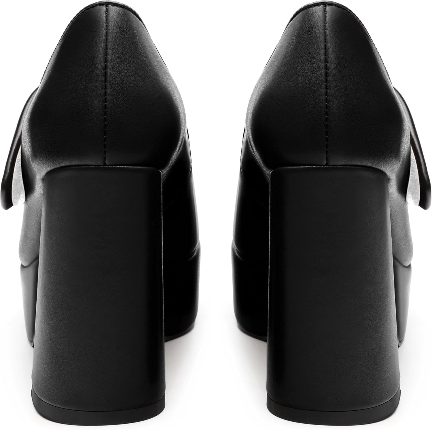 JUSTDANNI Women's Mary Jane Heels Platform High Chunky Heel Square Closed Toe Pumps Comfortable Single Strap Dress Shoes for Wedding Party Office - Image 5