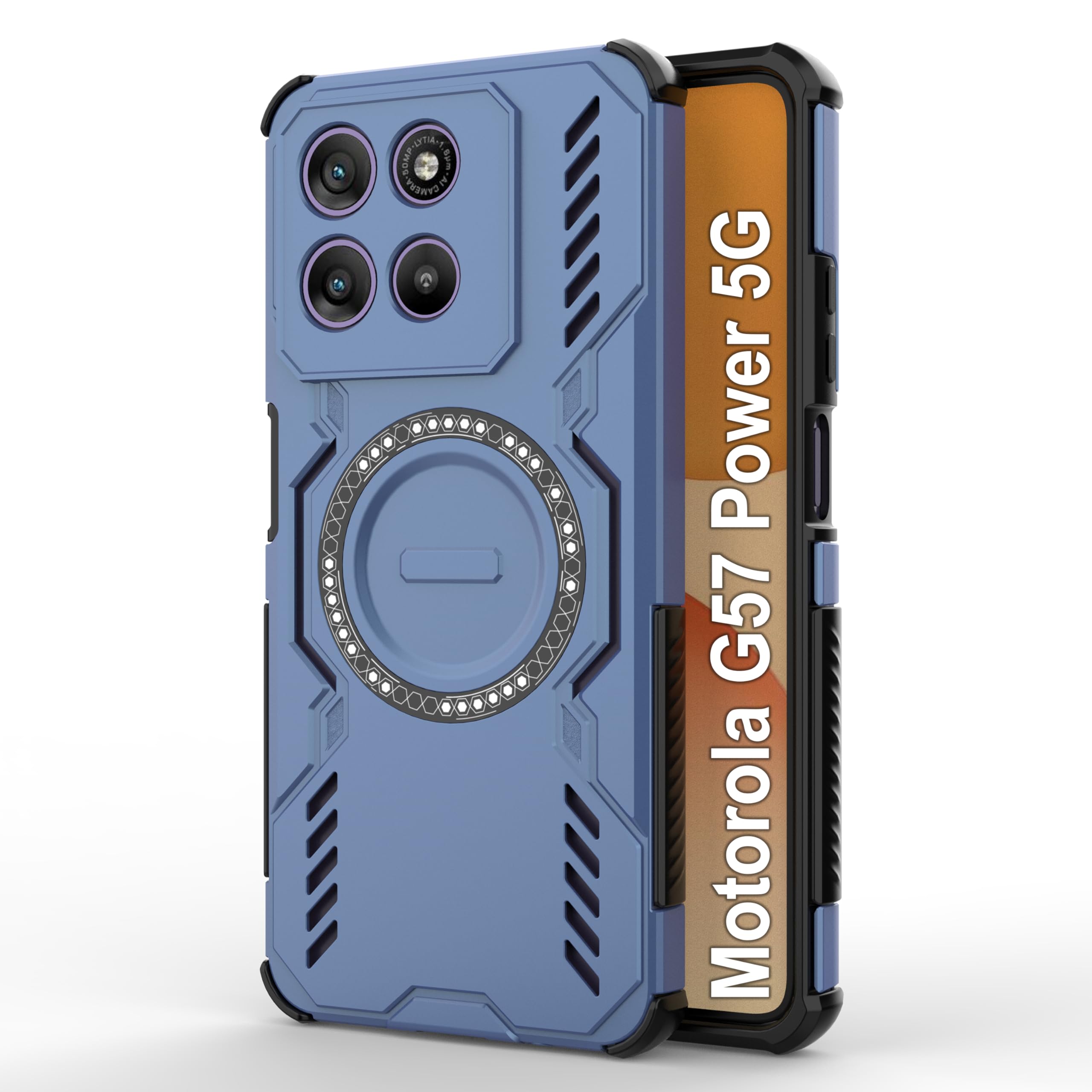 Zapcase Back Case for Motorola G57 Power 5G Blue Wing-Blue - Image 1