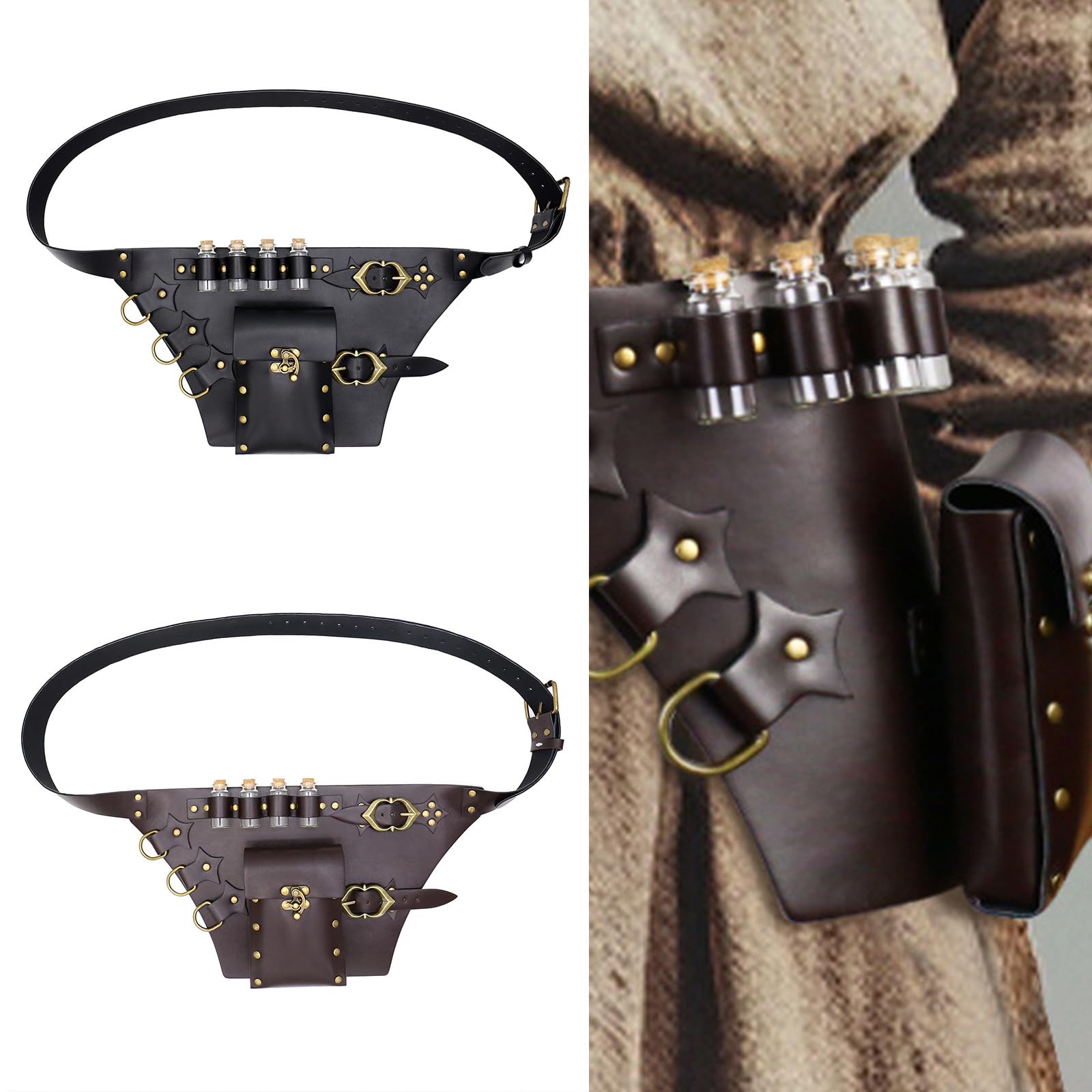 Cinturón punk medieval simple para disfraz LARP y festividades para fiestas de disfraces y accesorio de cintura elegante diario