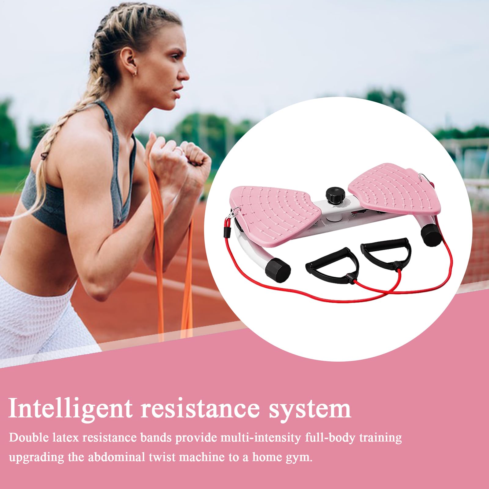 Übungs-Twistboard – Taillen-Drehmaschine mit Widerstandsband | Silent Boards für Drehungen, Trainingsgerät für Frauen mit fettigem Bauch, AB Force Fitness Trainer