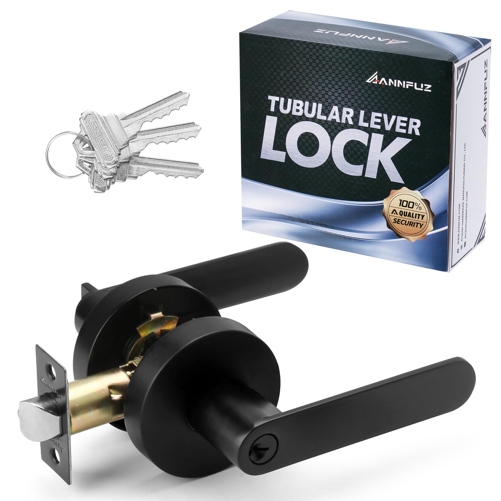 ANNFUZ Entry Door Handle with Lock and Keys