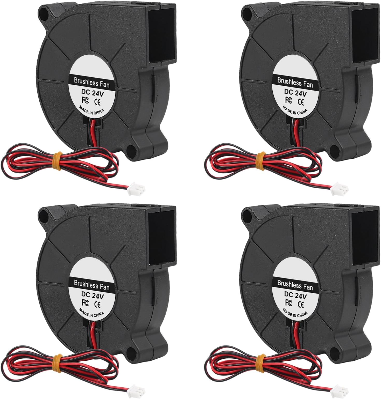 UMLIFE 4PCS 50mm 5015 Blower 24V Dual Ball Bearing 1000mm/39in Cable for 3D Printer Cooling Fan and Turbine Turbo Brushless Blower