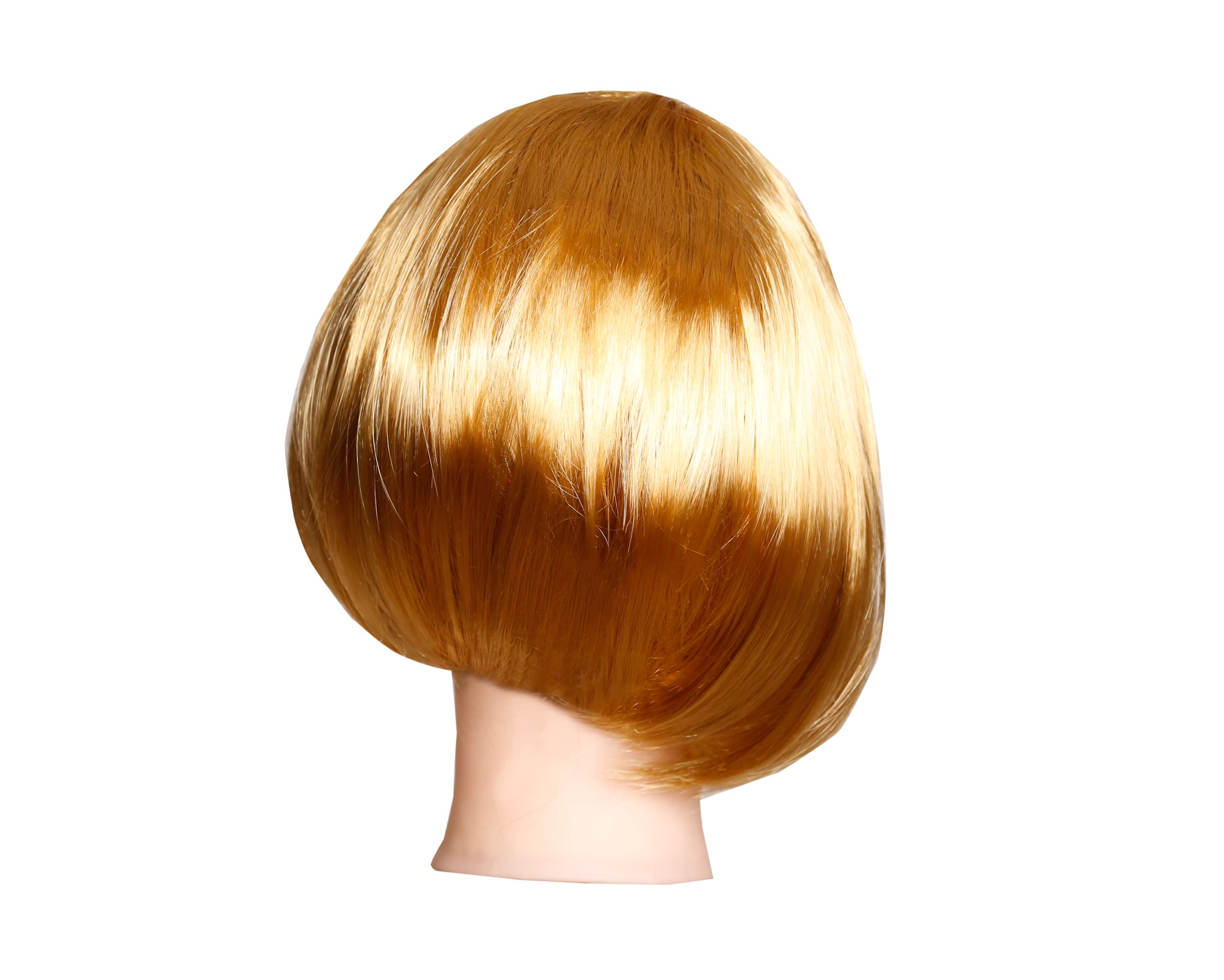 Gold Bob Wig with Fringes - Short Synthetic Wig for Women Costume, Cosplay, Halloween, Party, Fancy Dress, Carnival, Stage Performance - Image 3