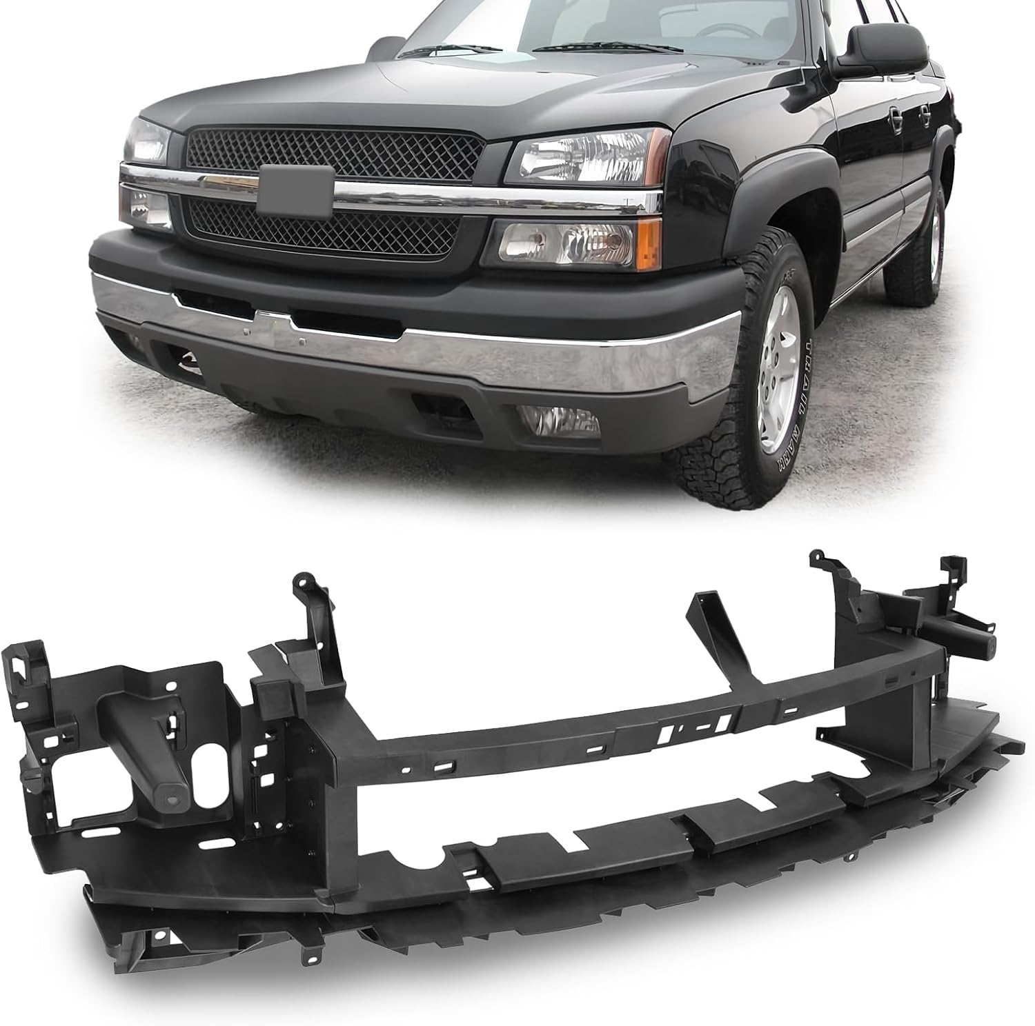 CarPartsDepot Header Panel Support Compatible With Chevrolet 2002-2006 Avalanche 1500 2500 15239008 GM1220166