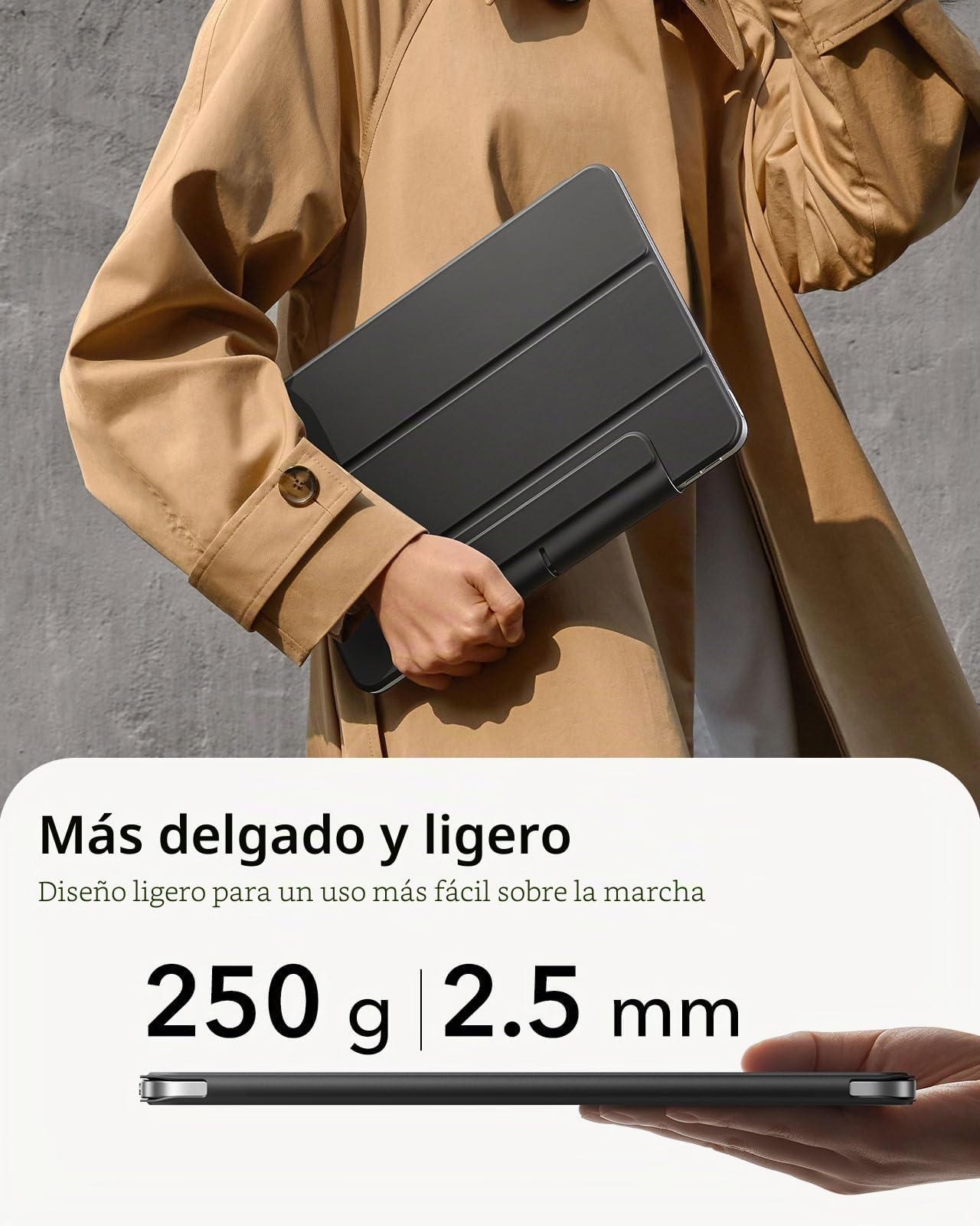 ESR Funda para iPad Air 11" M4/M3/M2 2026/2025/2024, iPad Air 8a/7a/6a/5a/4a Gen, Funda con Bloqueo Magnético, Funda Slim Tríptica, Compatible Pencil Pro/Pencil USB-C, Auto Encendido, Negro