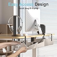 Vista 3 de Under Desk Cable Management Tray,No-Drill Upgraded Thickened Felt Cord Organizer with Clamp or Screw Mount,Cable Holder for Standing Desk,Home Or