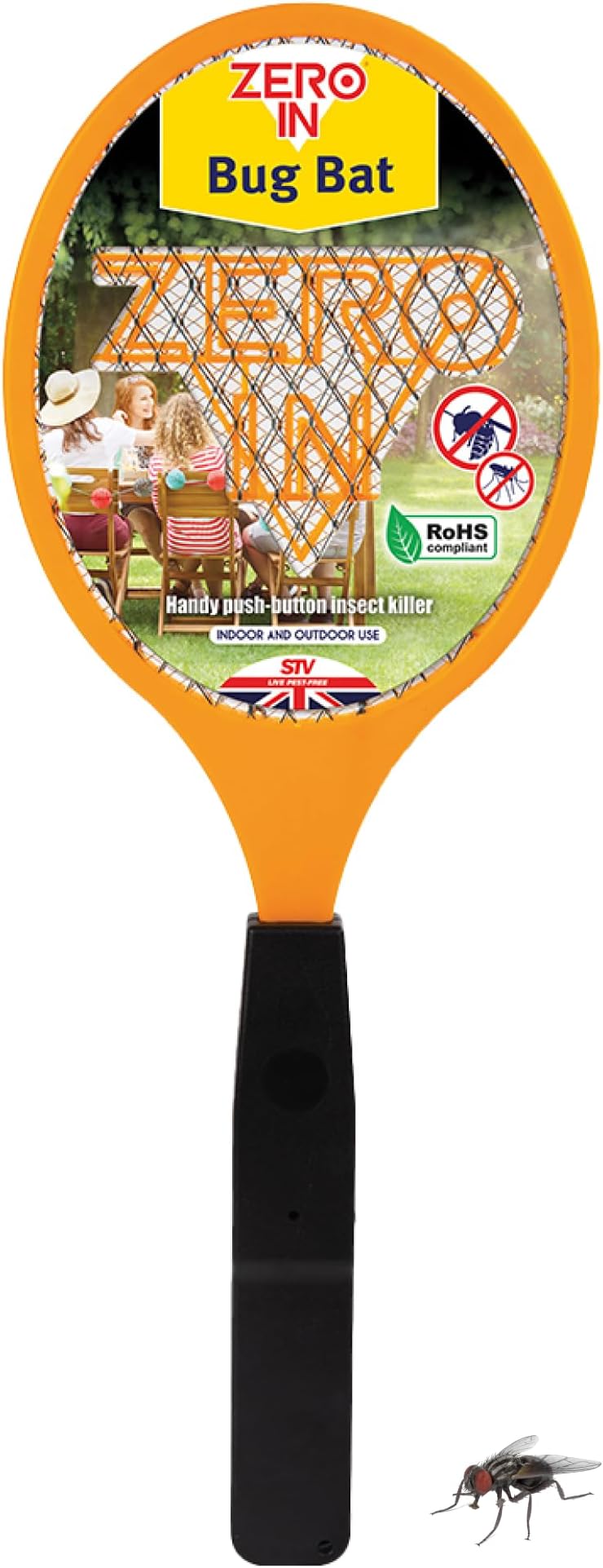 Zero In Bug Bat Battery Powered Kills Flying Insects on Contact, Suitable for Indoor and Outdoor Use, Color Assorted, (Packaging May Vary)