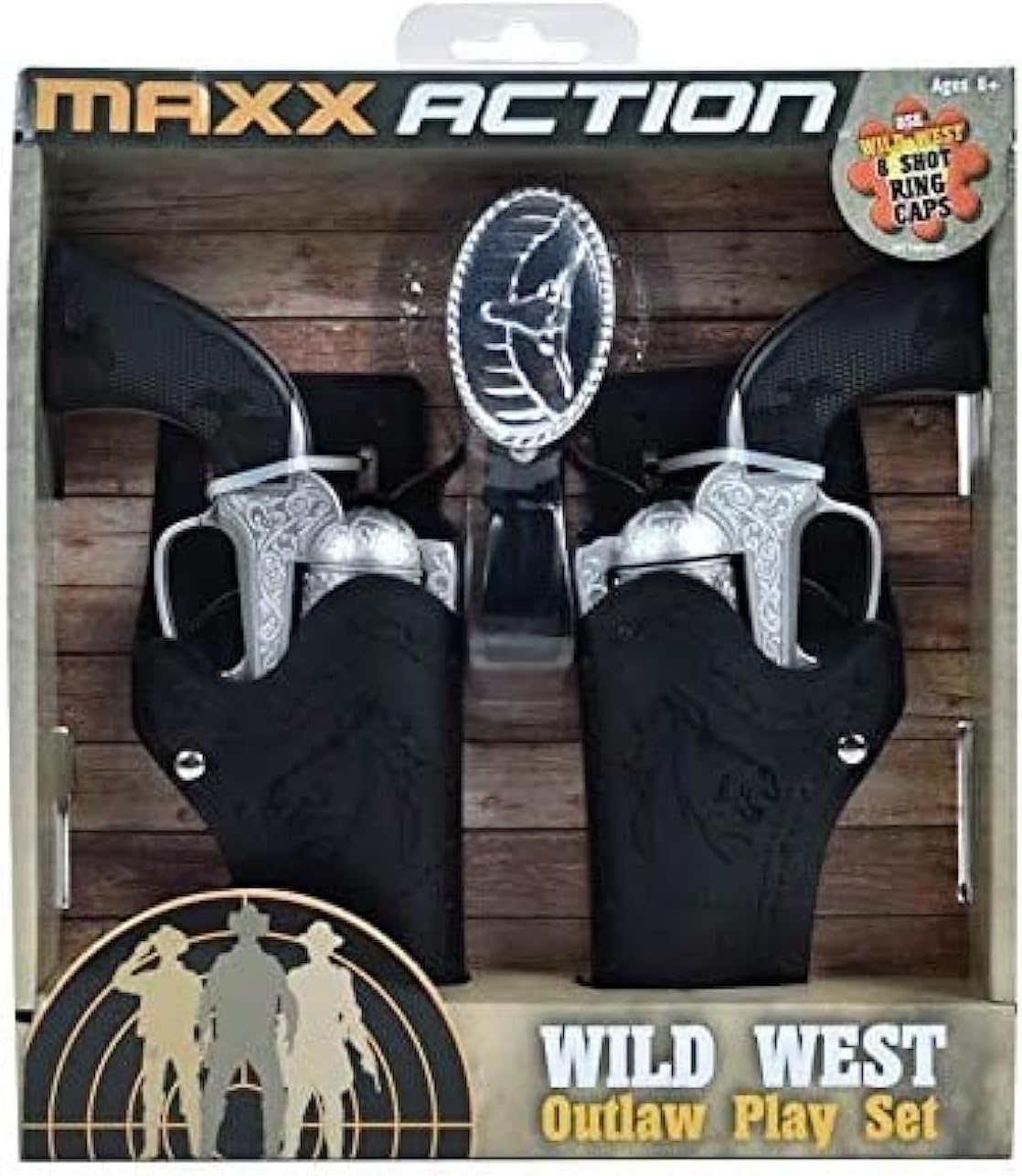 Maxx Action Western Series Toy Cap Pistol Combo Ring Caps Pack of 2