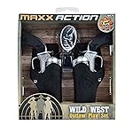 Maxx Action Wild West Outlaw Play Set - 5 Piece Western Toy for Kids | Cowboy Sheriff Cap Blaster with Holster and Adjustable Belt | Ring Caps Sold Separately