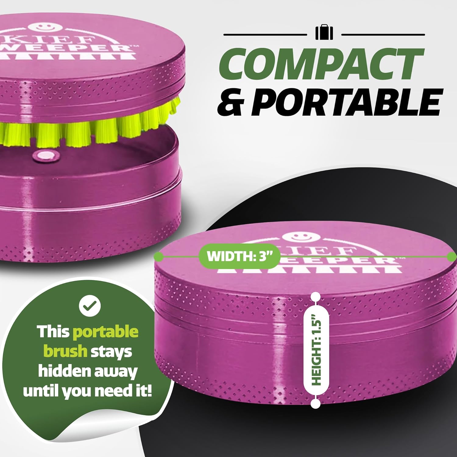 Compact Grinder Cleaning Brush, Micro Grinder, Stainless Steel, 6 Colors, Red (Purple)