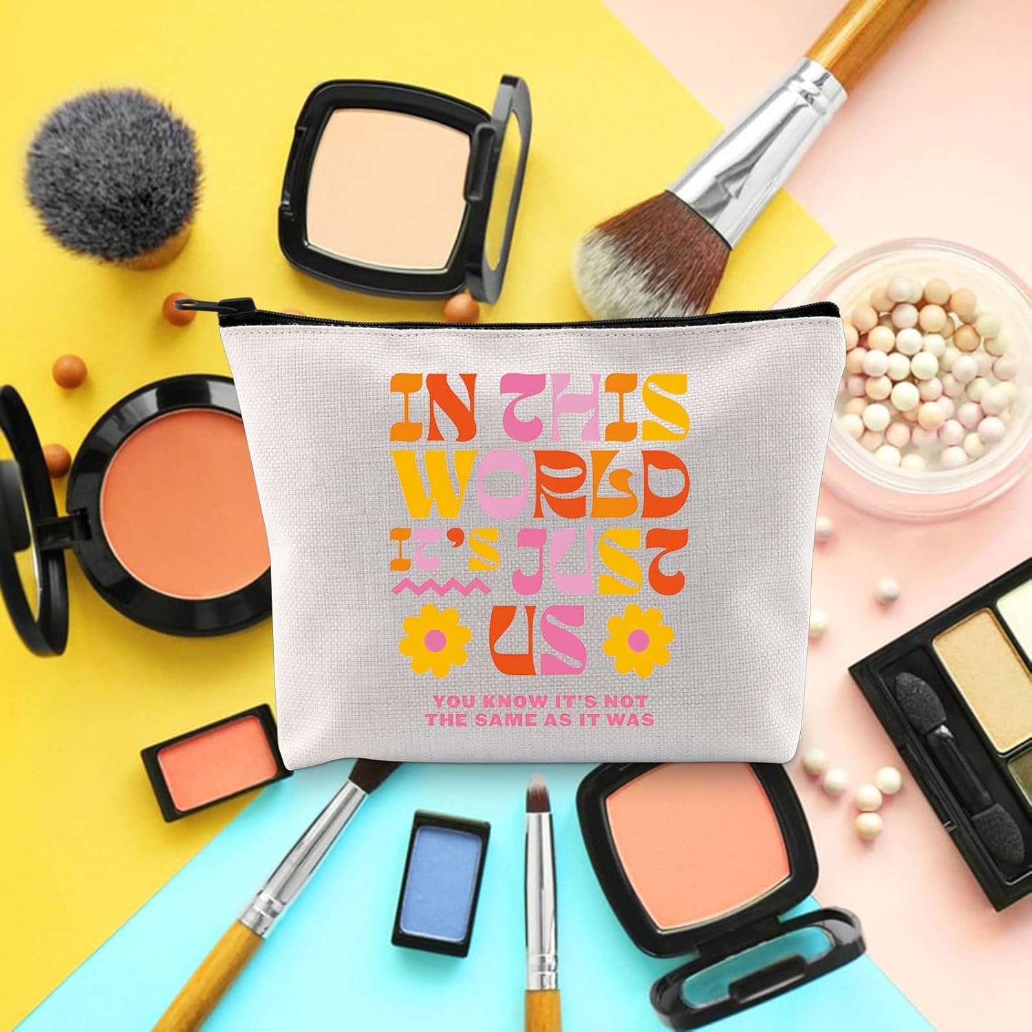 BLUPARK Singer Inspired Makeup Bag Singer Merch Album Gift Singer Makeup Bag Singer Fan Gift Singer Zipper Pouch Music Lover Gift (Just Us) - Image 3