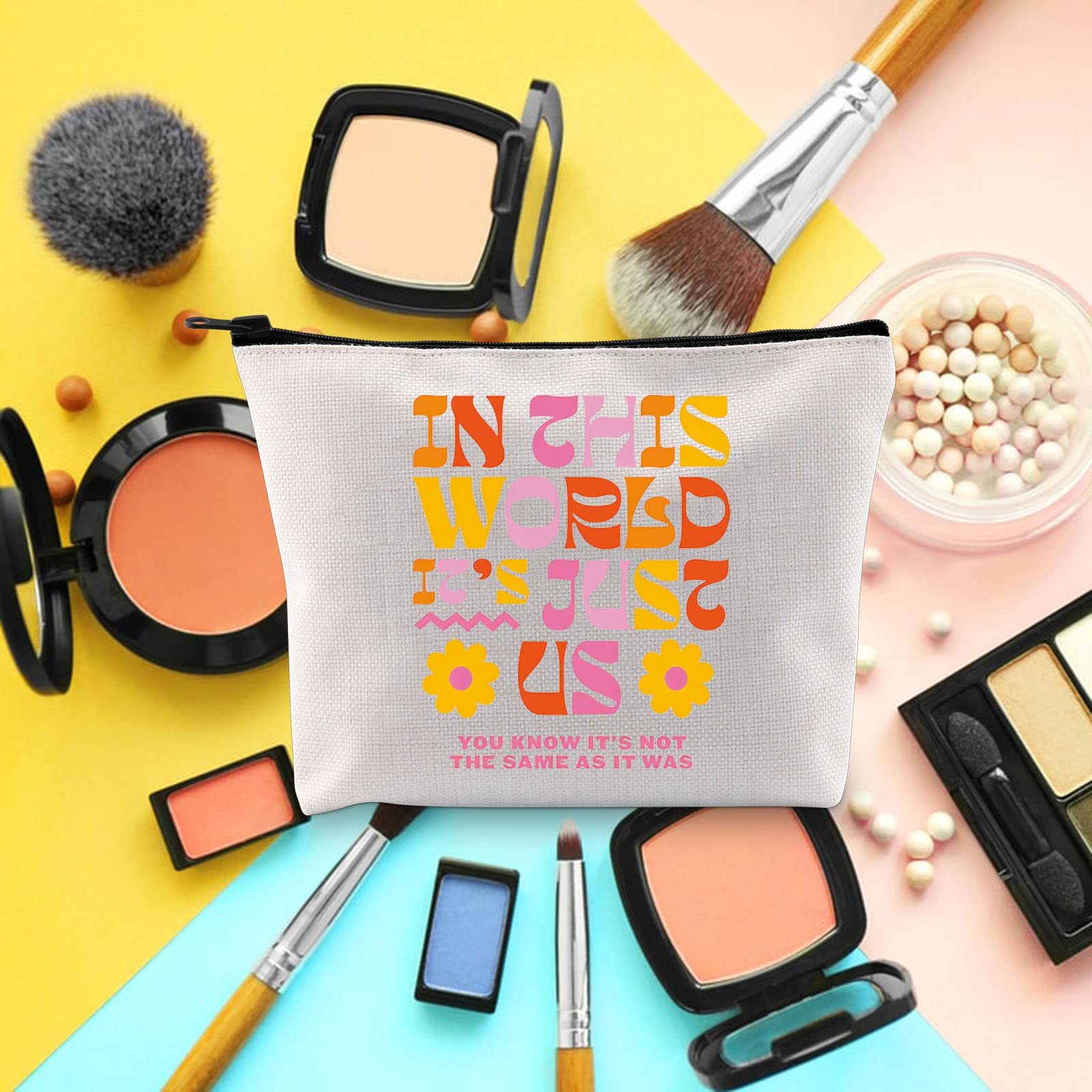 BLUPARK Make-up-Tasche, Sänger, Merch, Album, Geschenk, Sänger, Fan, Geschenk, Sänger, Fan, Geschenk, Sänger, Reißverschluss, Musikliebhaber, Geschenk, Cremeweiß, Just Us