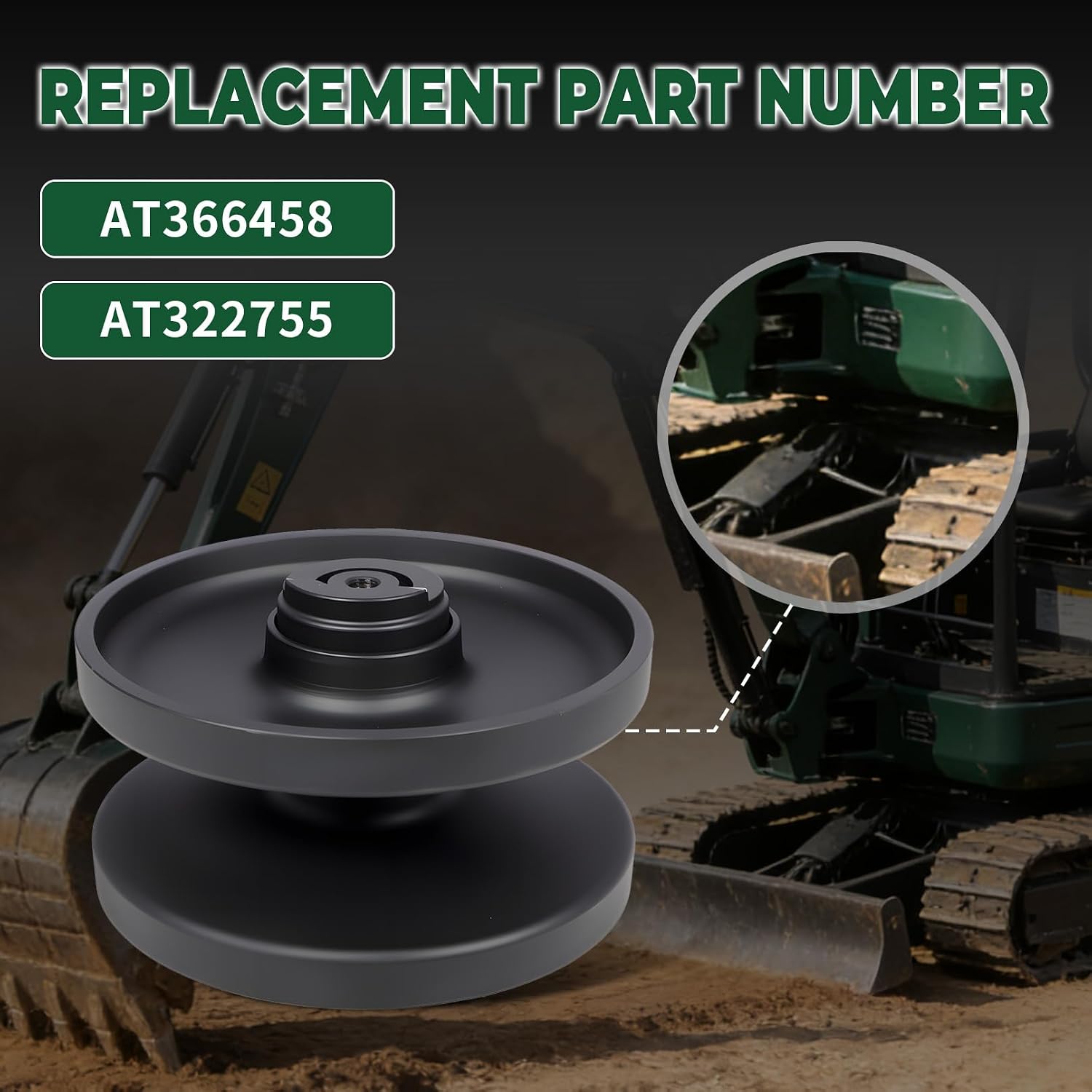 AT366458 Front or Rear Track Idler Pulley Compatible with CT323 CT333 329 CT319 CT325 Excavator AT322755