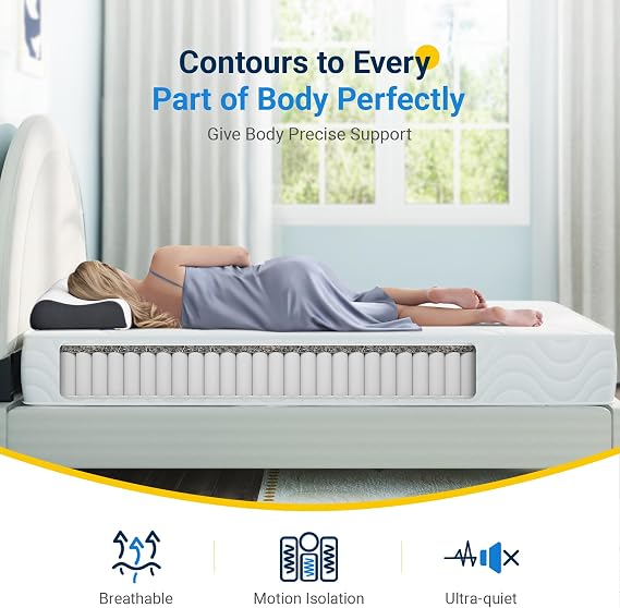 Avenco 3FT Single Mattress 20cm Pocket Sprung Mattress Medium Soft Motion Isolation Spring Mattress with CertiPUR-US Foam & Oeko-Tex Fabric 90x190x20cm